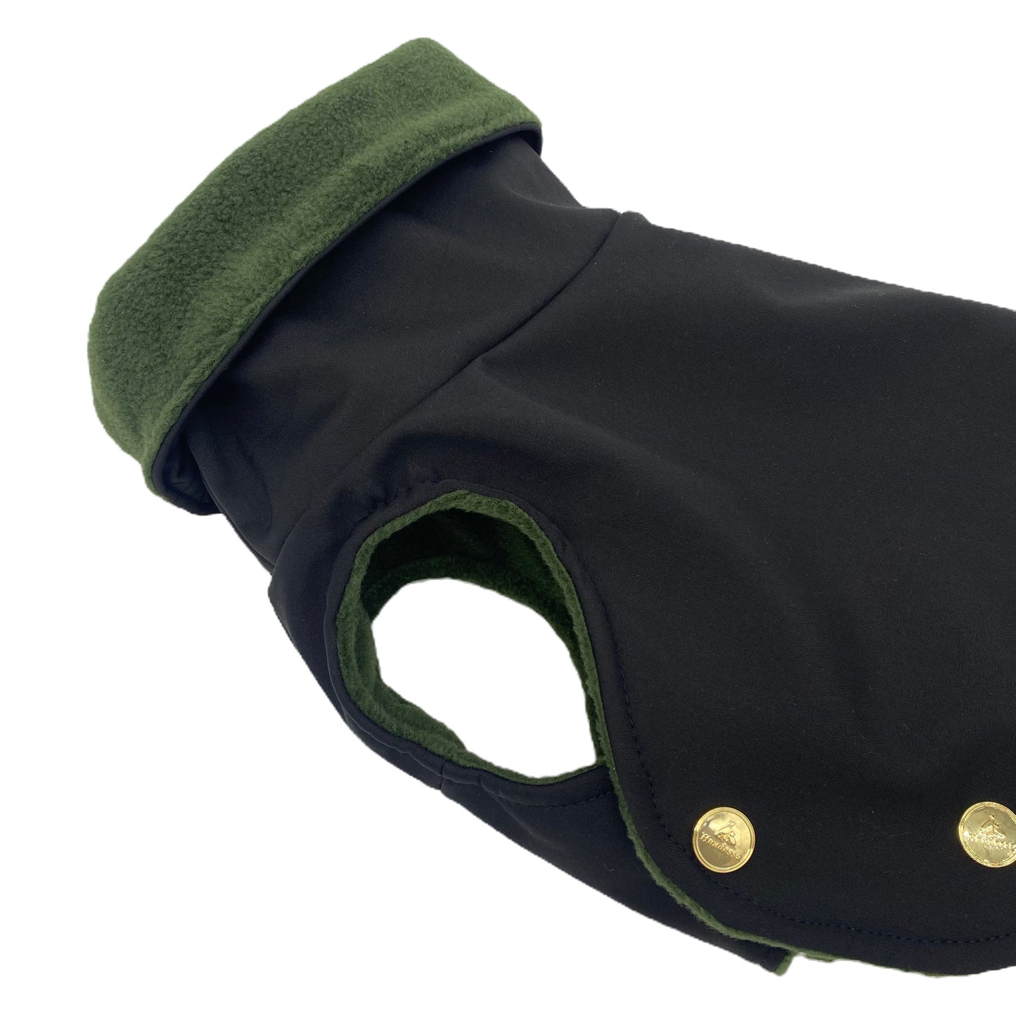 Iggy Hundemantel Softshell SCHWARZ mit Fleece WALDGRÜN – Ansicht 3
