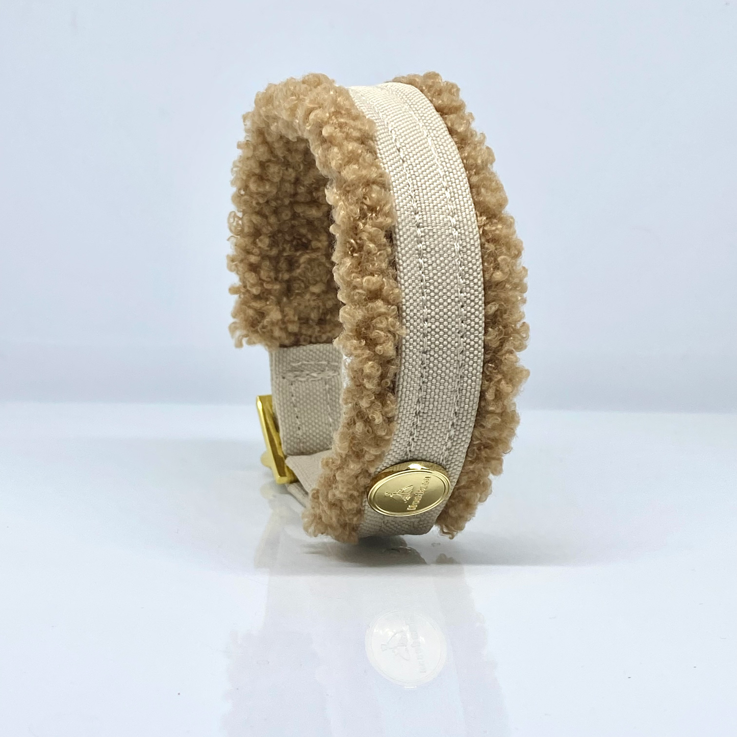 Unterlegtes Halsband CHAMPAGNER + TEDDY – Ansicht 4