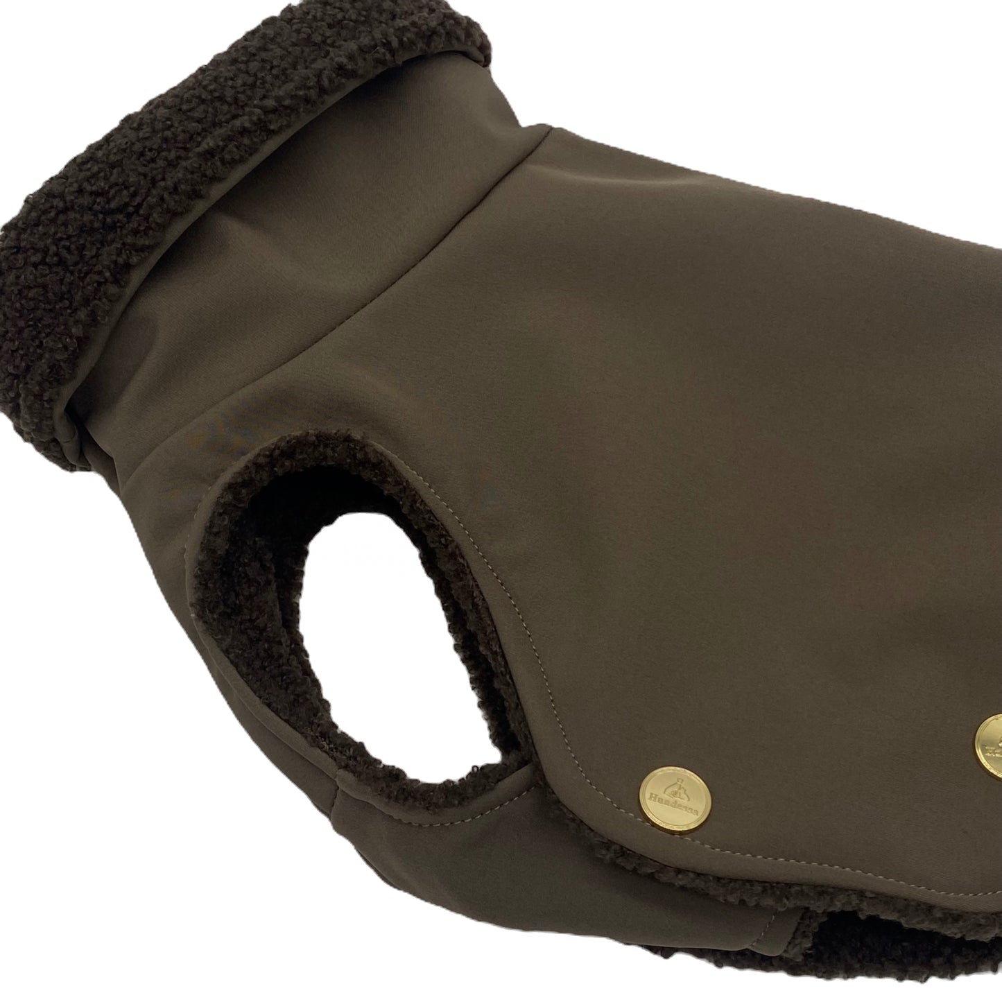 Hundemantel Softshell TAUPE + Teddy DARK MOCCA – Ansicht 3