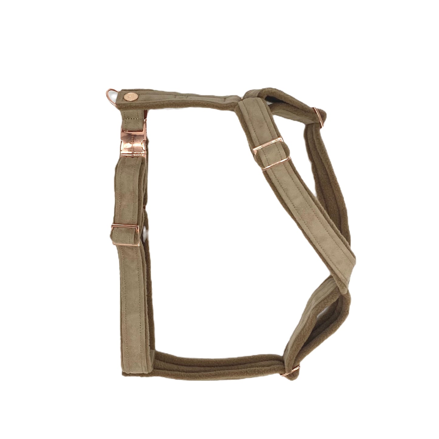 Unterlegtes Geschirr Velours KAMEL + Fleece TOFFEE
