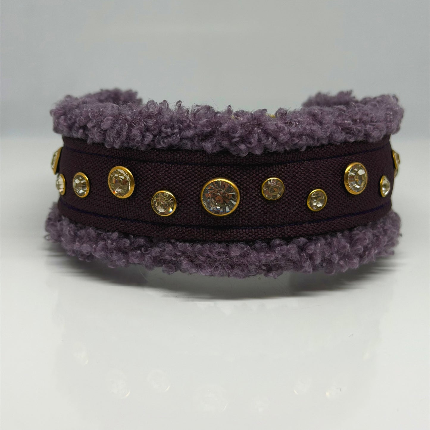 Unterlegtes Halsband MULBERRY + Teddy PURPLE
