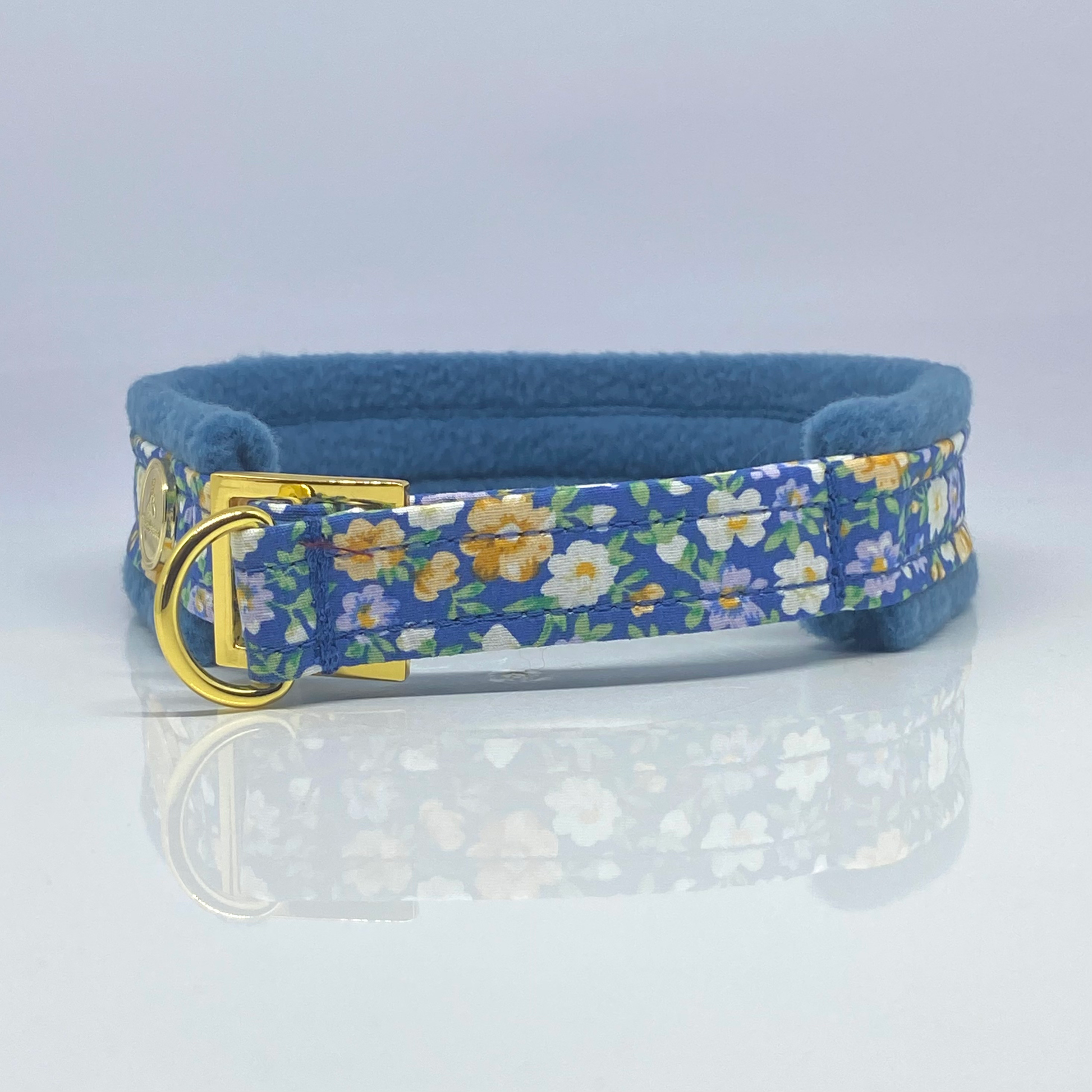 Unterlegtes Halsband VEILCHEN + Fleece CAPRIBLAU – Ansicht 3