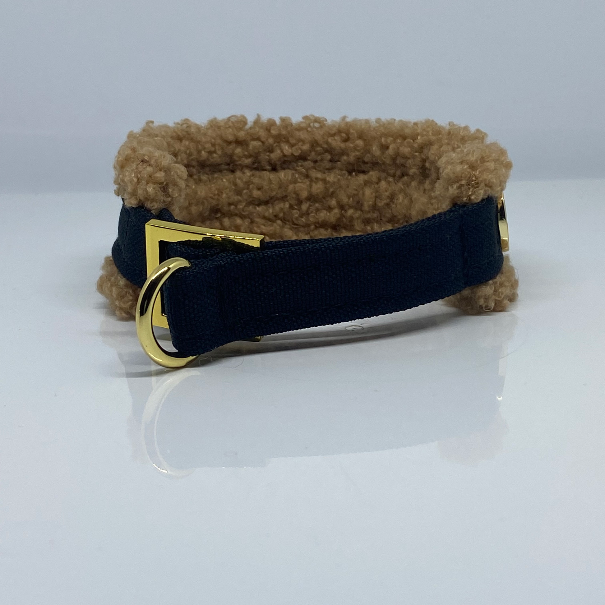 Unterlegtes Halsband BLACK + Teddy HELLBRAUN – Ansicht 3