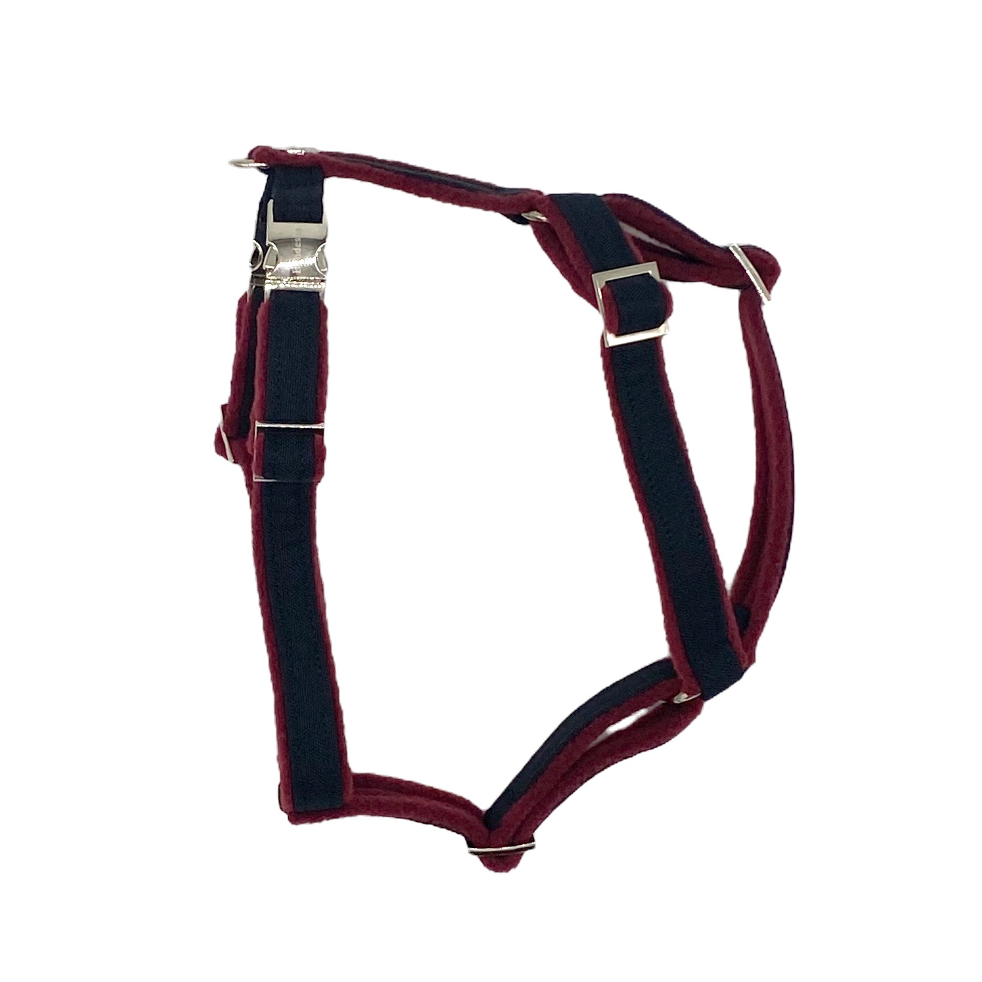 Unterlegtes Geschirr BLACK + Fleece WEINROT