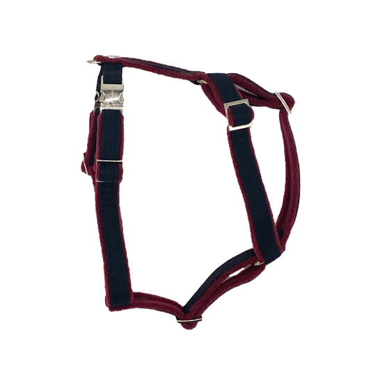 Unterlegtes Geschirr BLACK + Fleece WEINROT