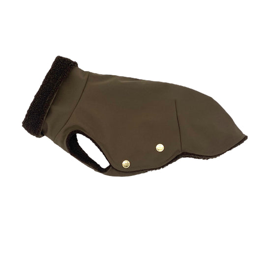 Iggy Hundemantel Softshell TAUPE + TeddyDARK MOCCA – Ansicht 1