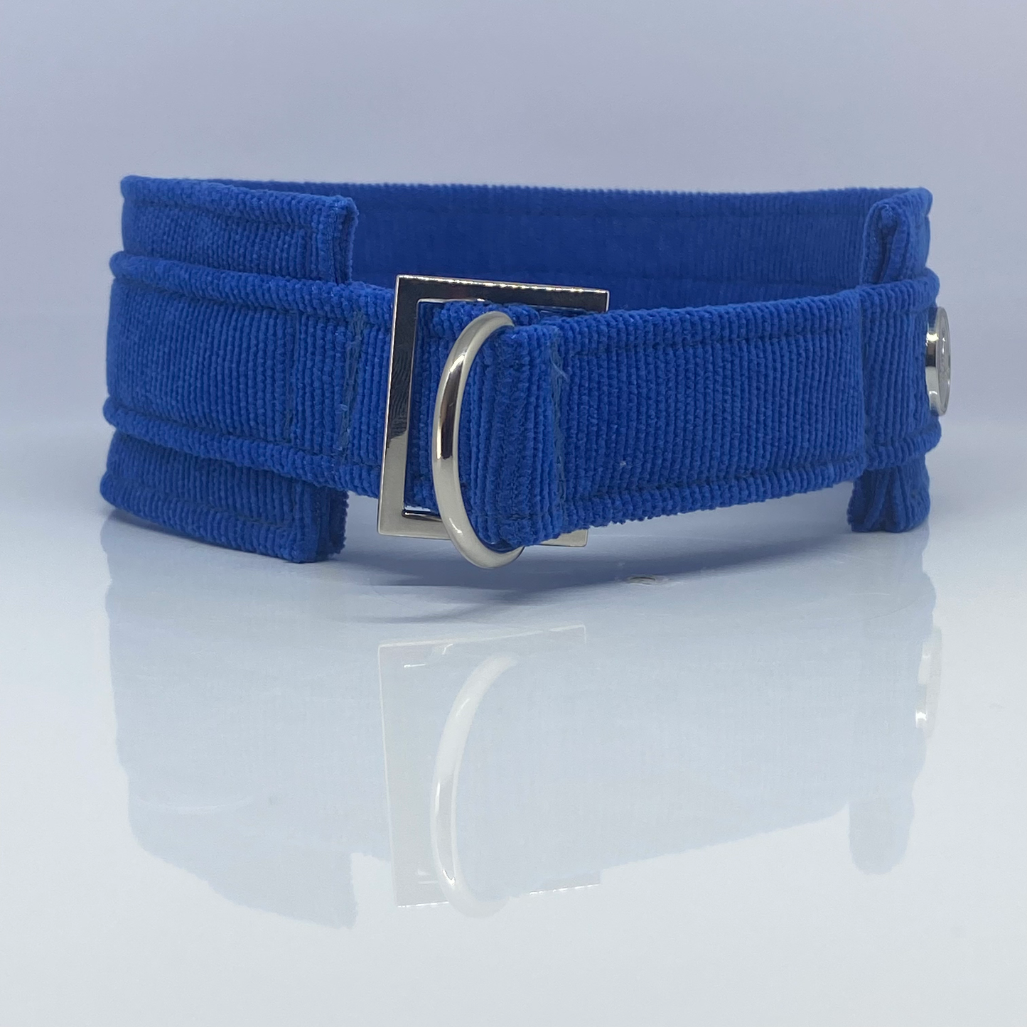 Unterlegtes Halsband Cord KORNBLUMENBLAU – Ansicht 3