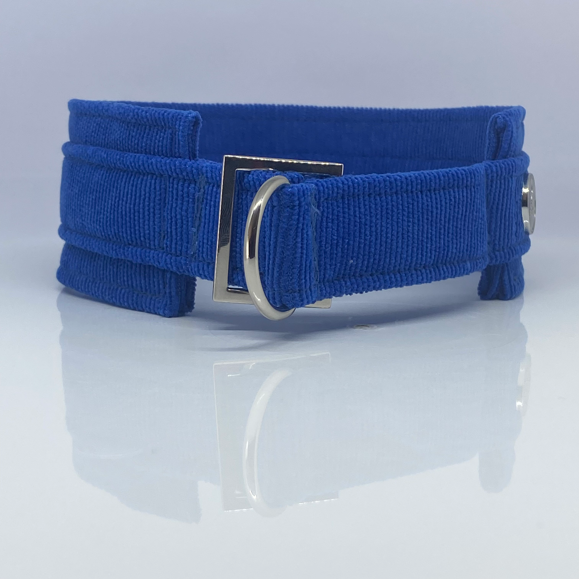 Unterlegtes Halsband Cord KORNBLUMENBLAU – Ansicht 3