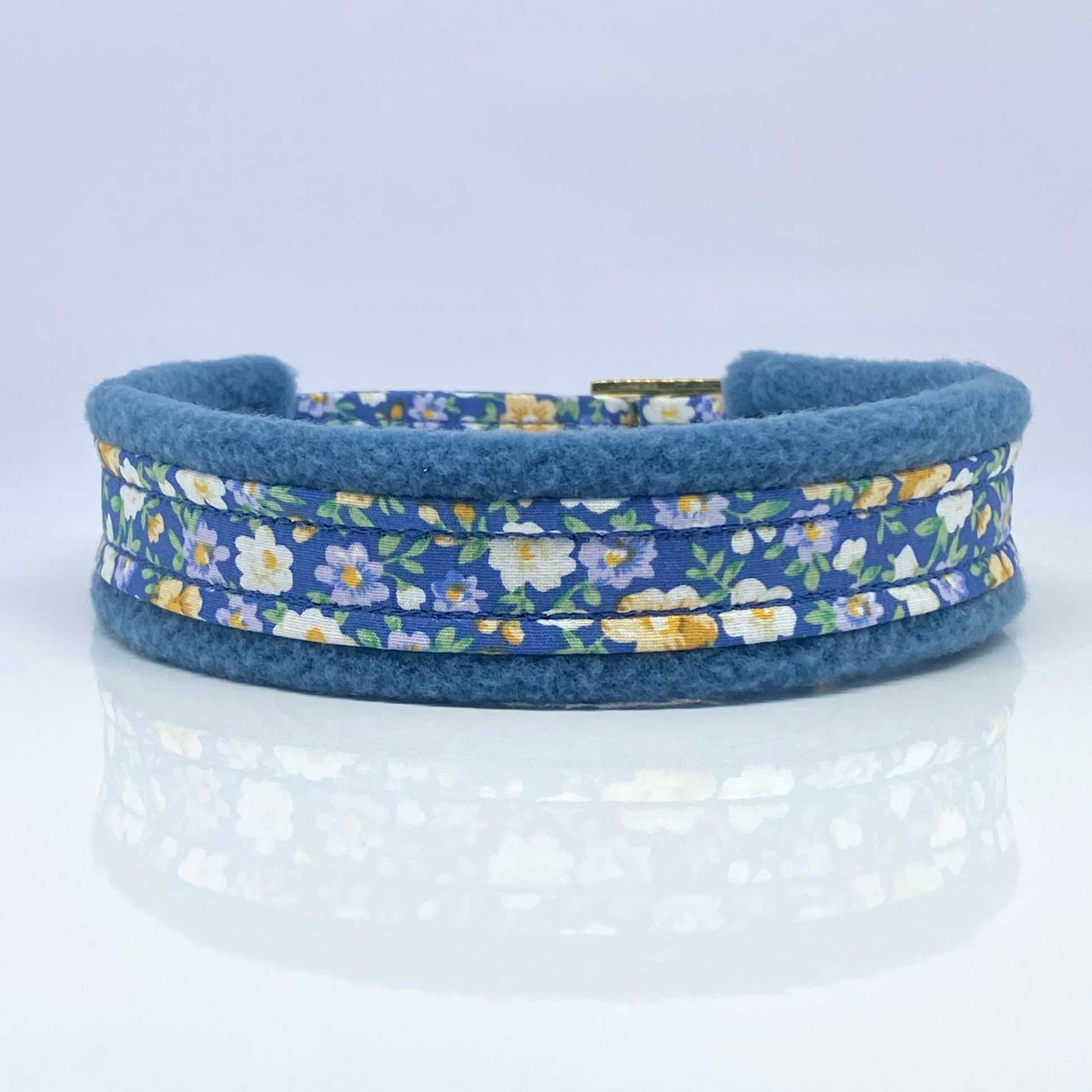 Unterlegtes Halsband VEILCHEN + Fleece CAPRIBLAU – Ansicht 1