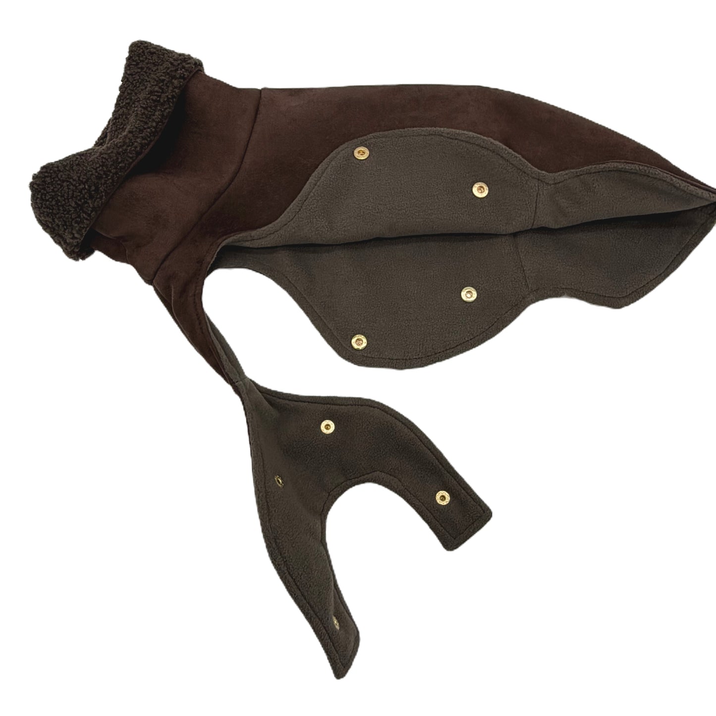 Iggy Hundemantel Velours CHESTNUT + Teddy DARK MOCCA – Ansicht 3