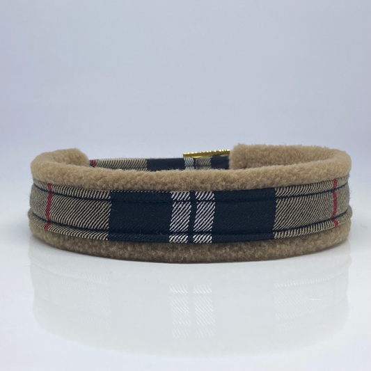 Unterlegtes Halsband KARO + Fleece TOFFEE – Ansicht 1