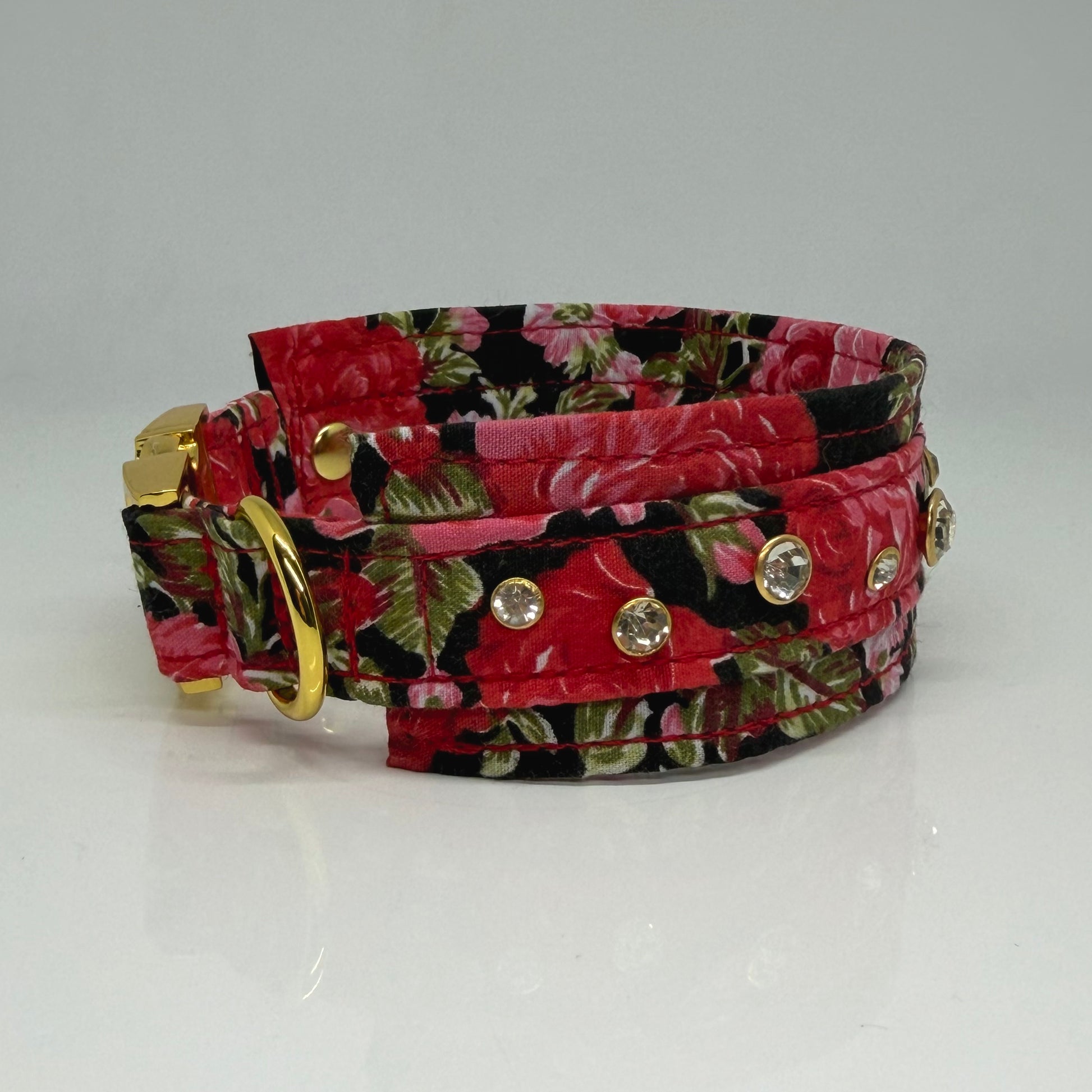 Unterlegtes Halsband RASPBERRY ROSES – Ansicht 2