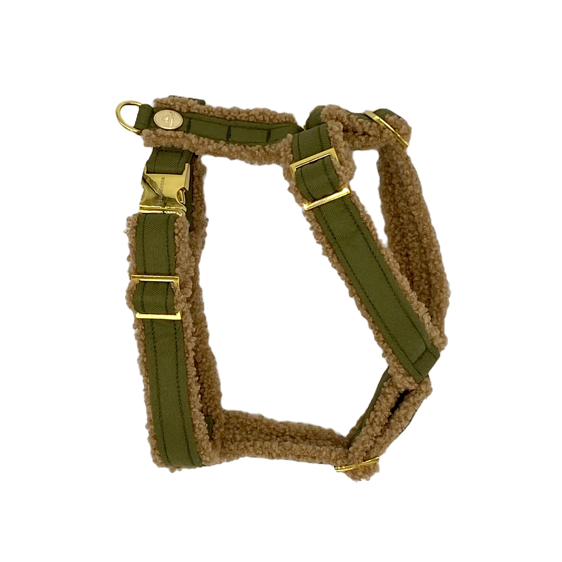 Unterlegtes Geschirr OLIVE + Teddy HELLBRAUN