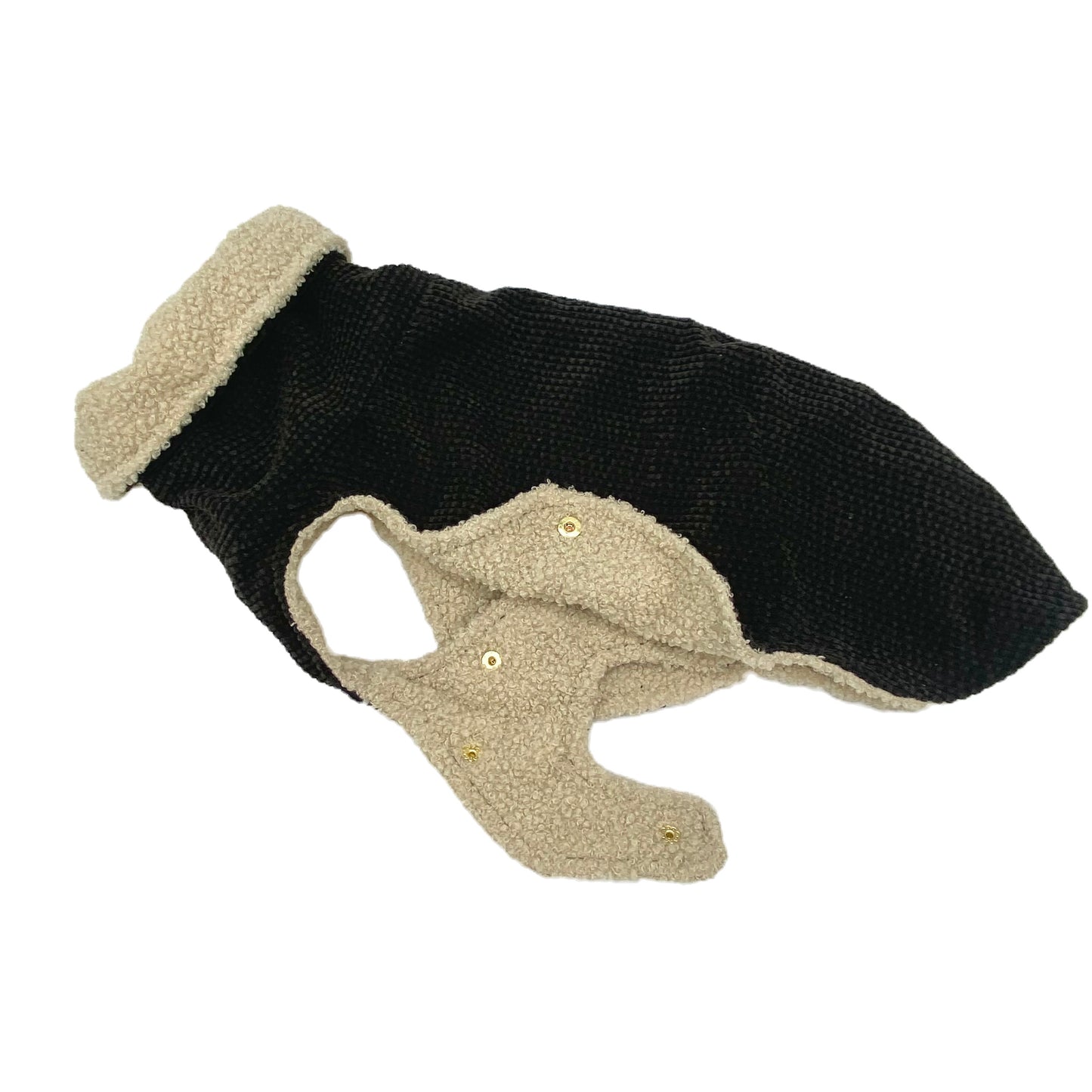 Iggy Hundemantel Cord MIDNIGHT +Teddy LAMB – Ansicht 3