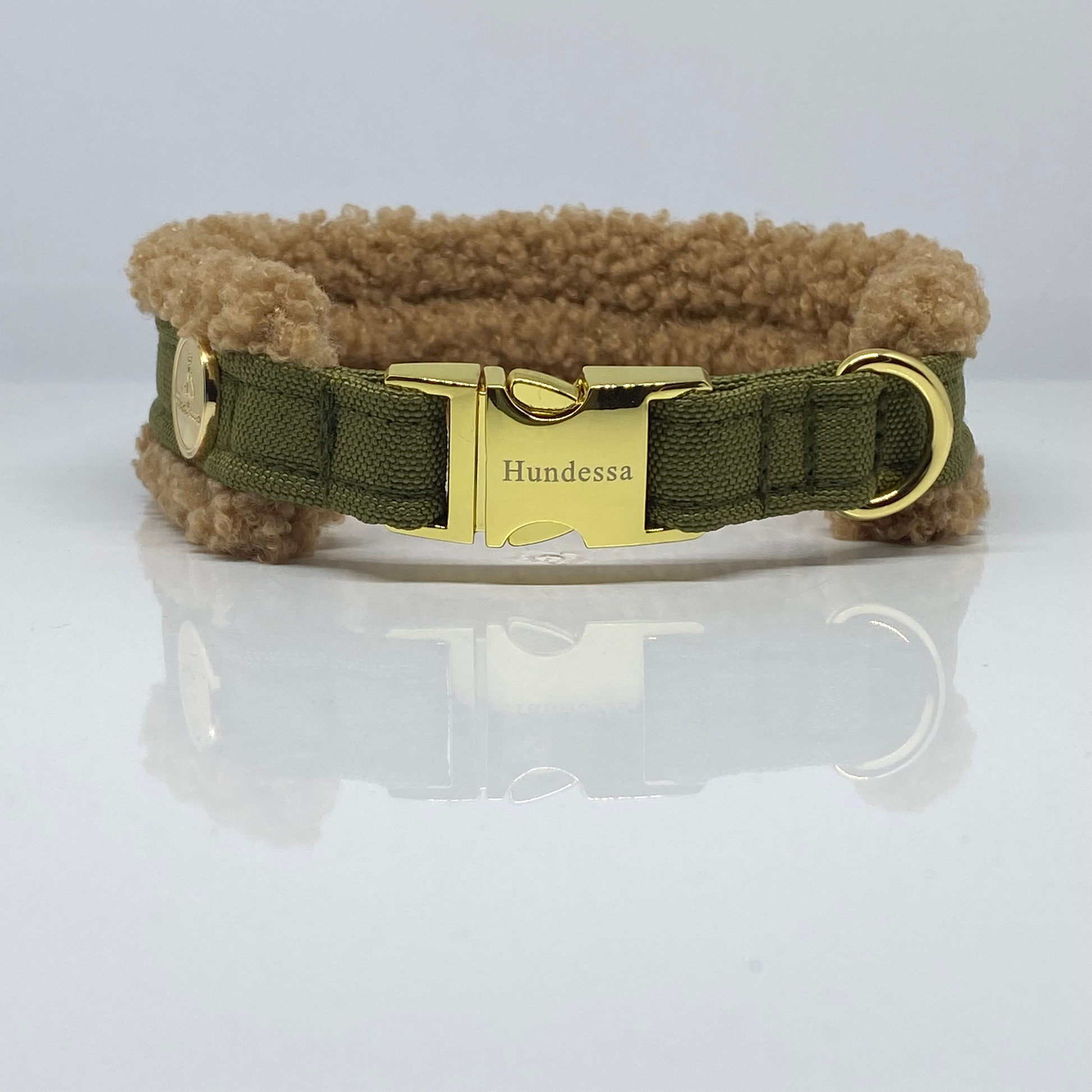 Unterlegtes Halsband OLIVE + Teddy HELLBRAUN – Ansicht 3