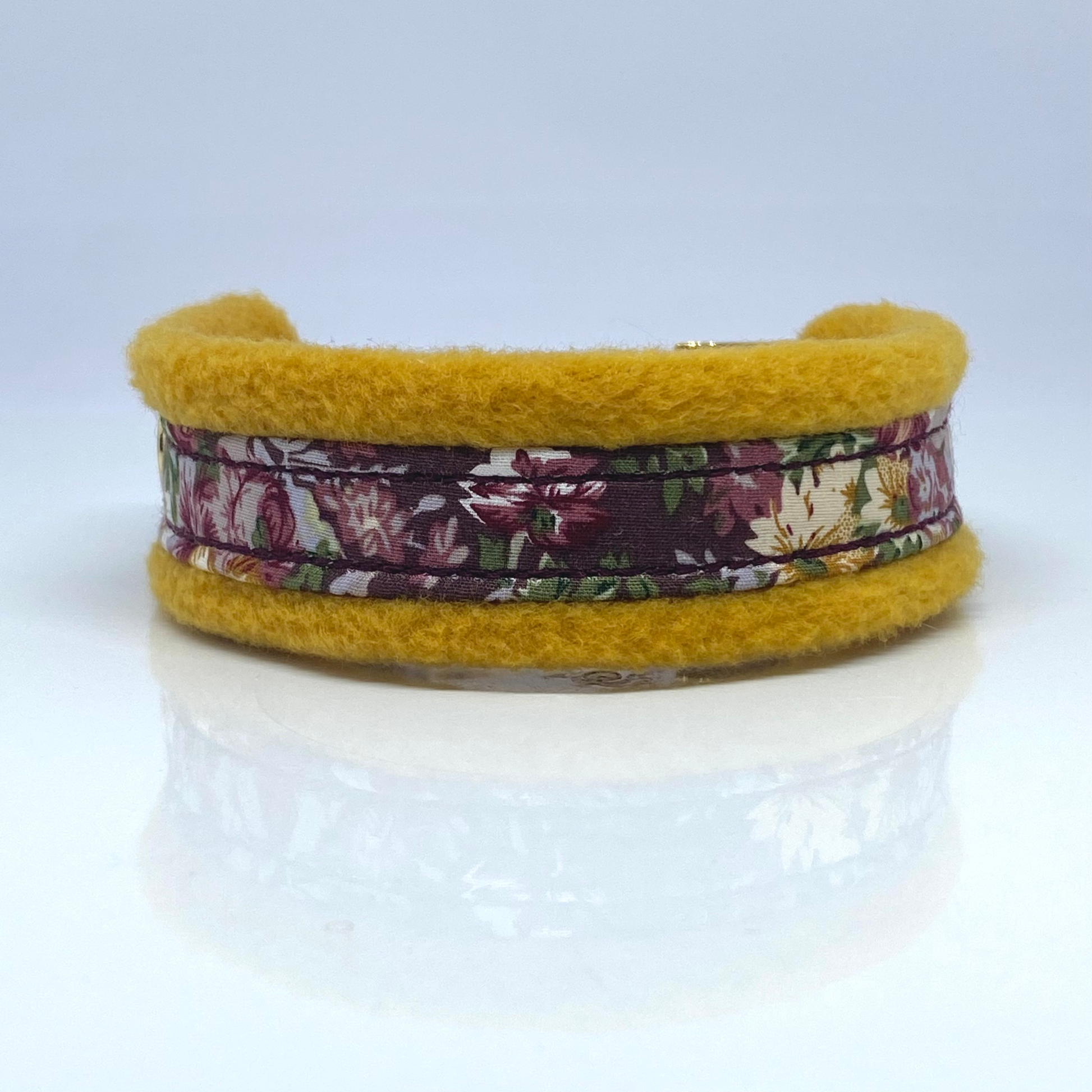 Unterlegtes Halsband ROSENRANKE  + Fleece WILDHONIG – Ansicht 1