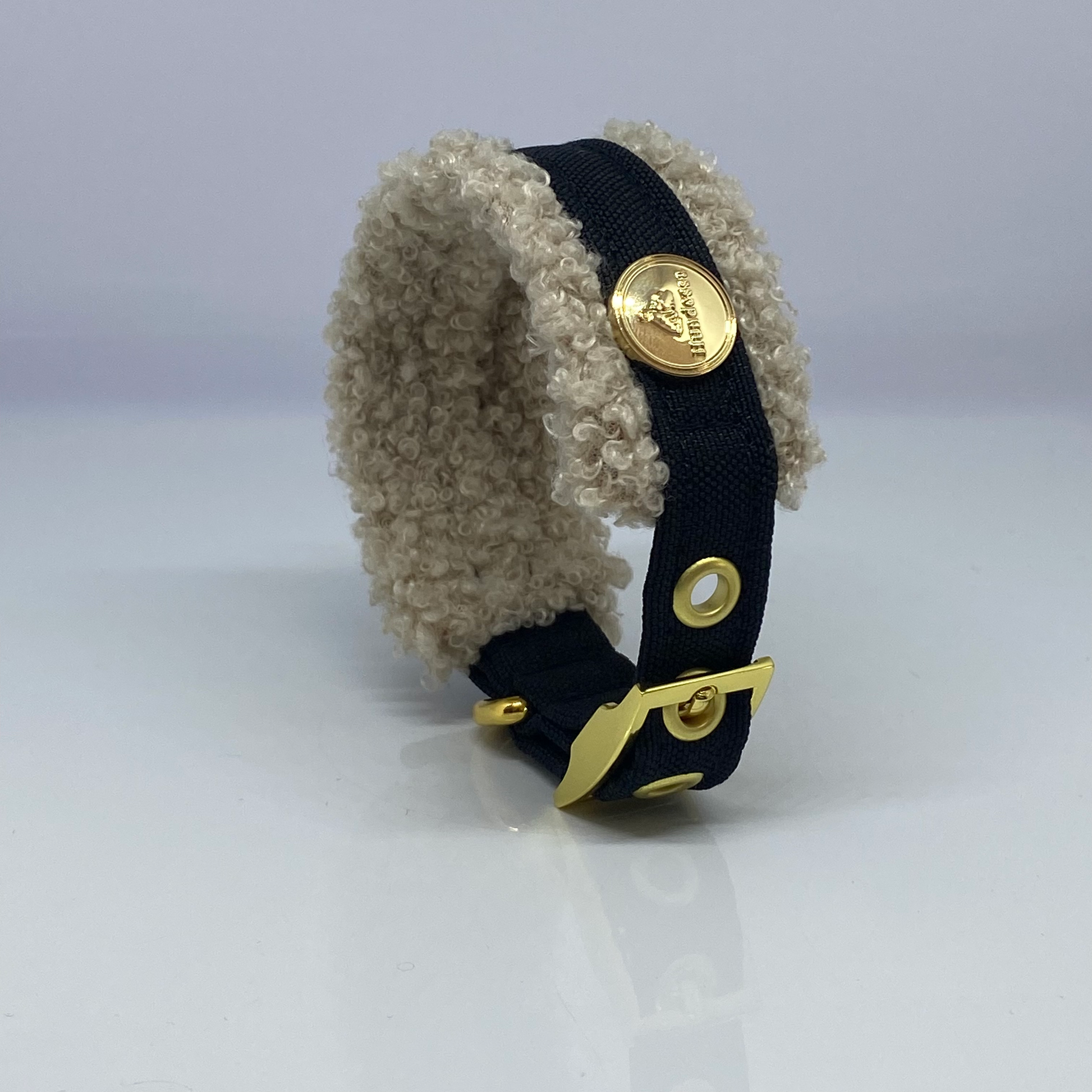 Unterlegtes Halsband BLACK + Teddy LAMB – Ansicht 4