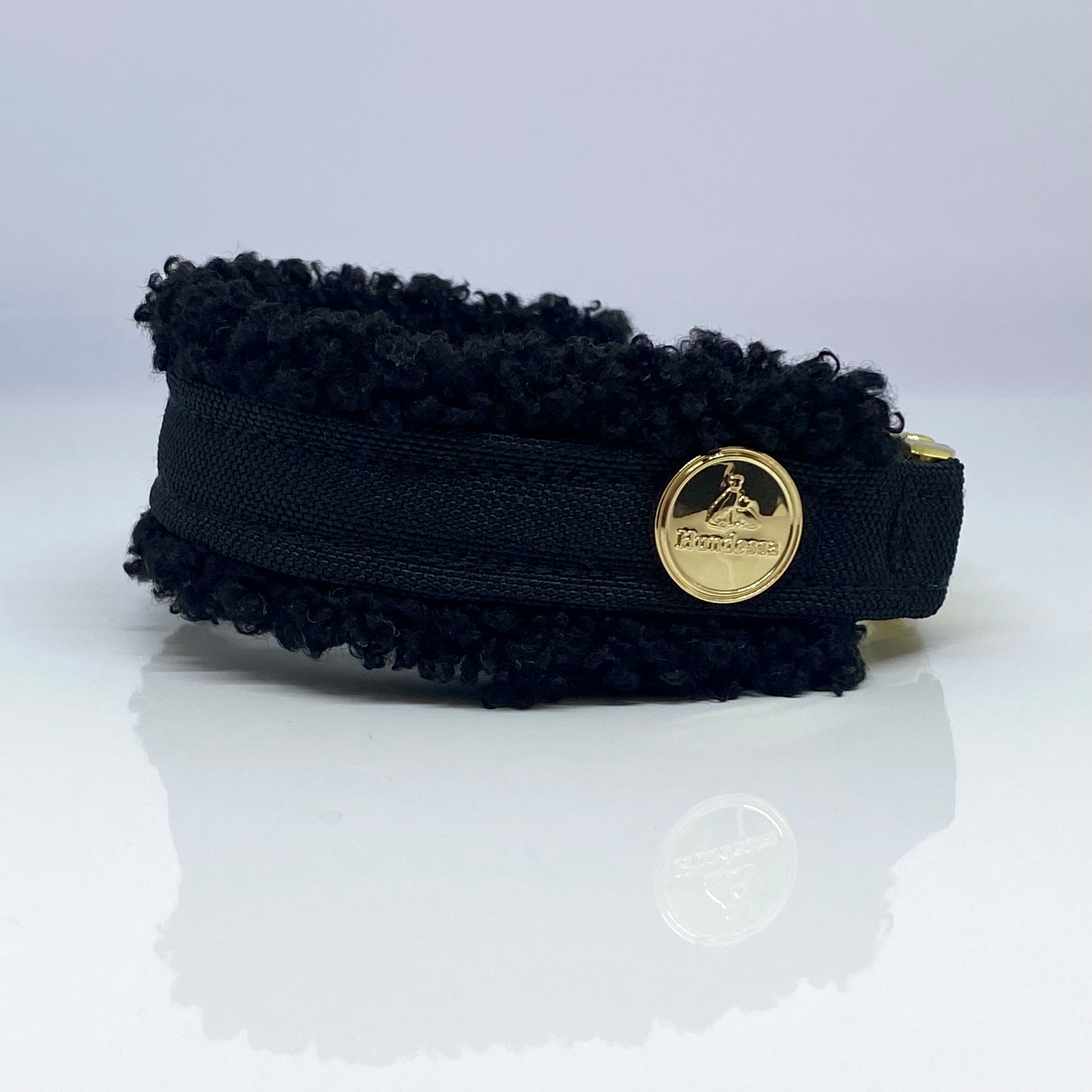 Unterlegtes Halsband BLACK + Teddy ONYX – Ansicht 3