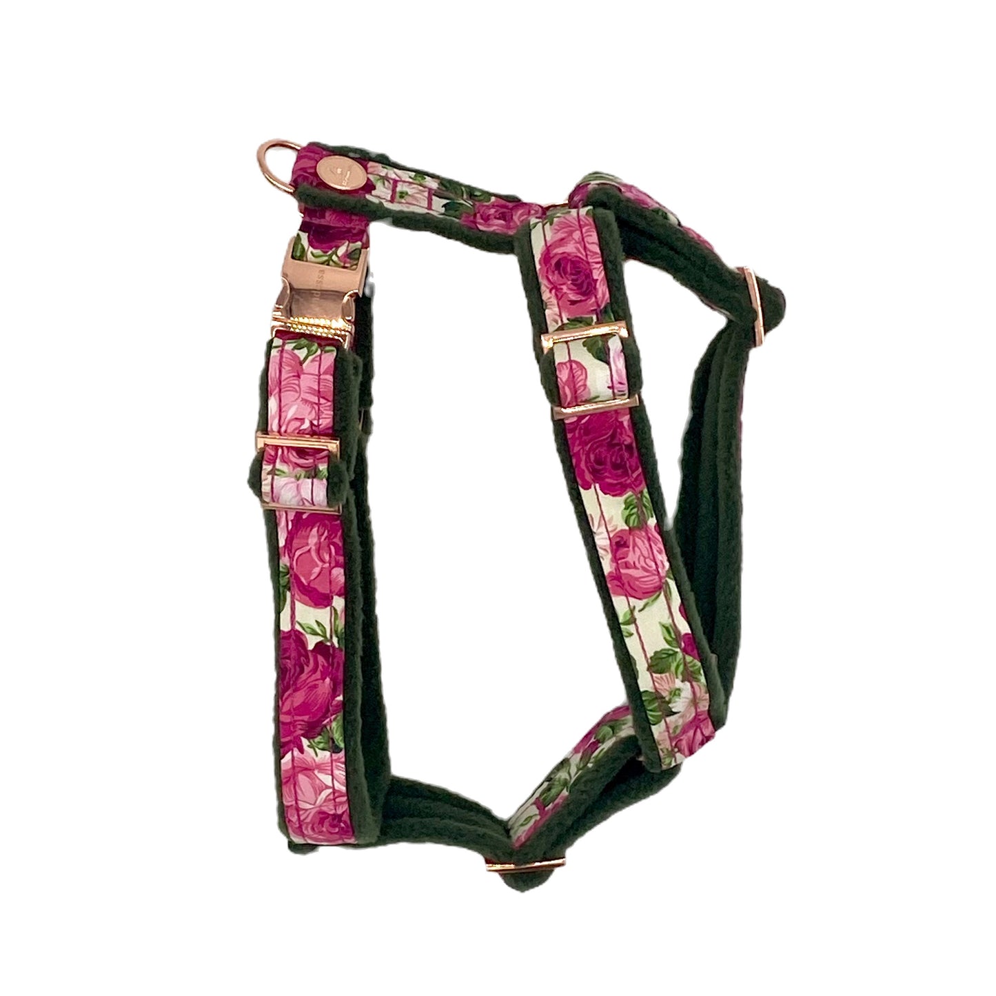 Unterlegtes Geschirr ROSENTRAUM + Fleece WALDGRÜN