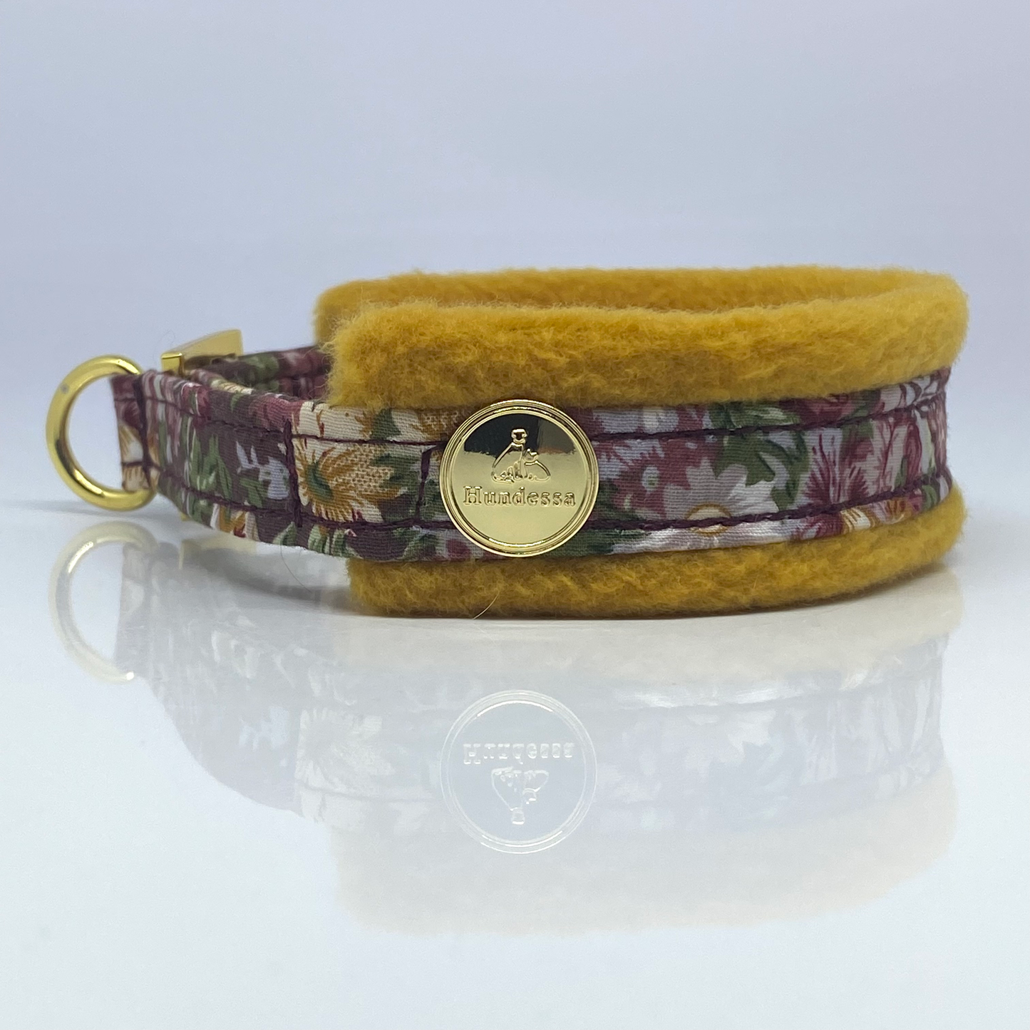 Unterlegtes Halsband ROSENRANKE  + Fleece WILDHONIG – Ansicht 2