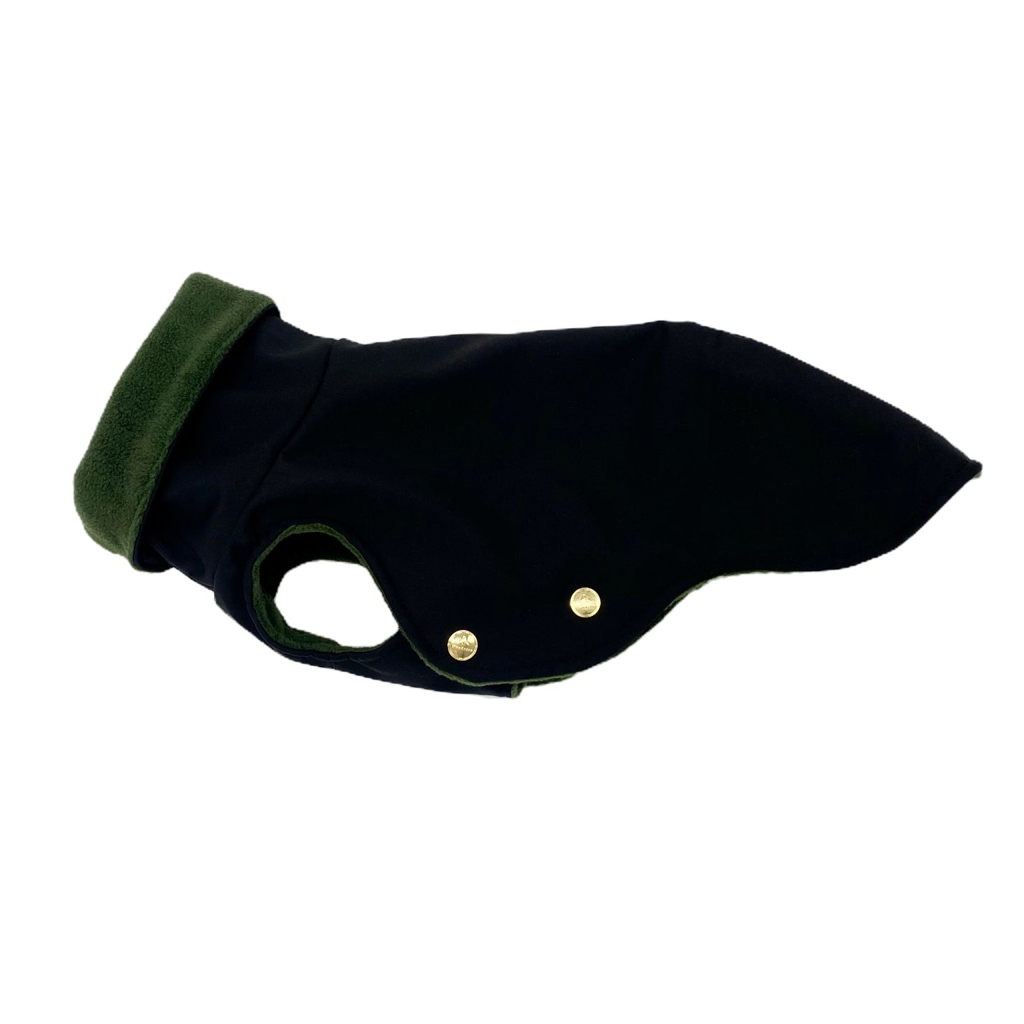 Iggy Hundemantel Softshell SCHWARZ mit Fleece WALDGRÜN – Ansicht 1