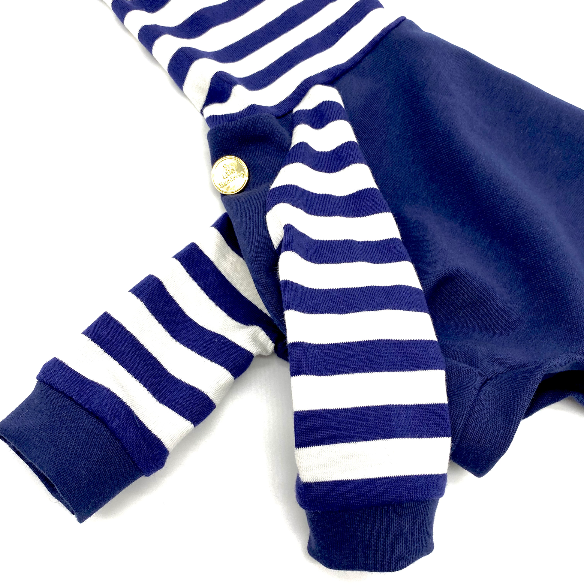 Pullover Sweat MARINEBLAU mit Marineblauen Streifen – Ansicht 2