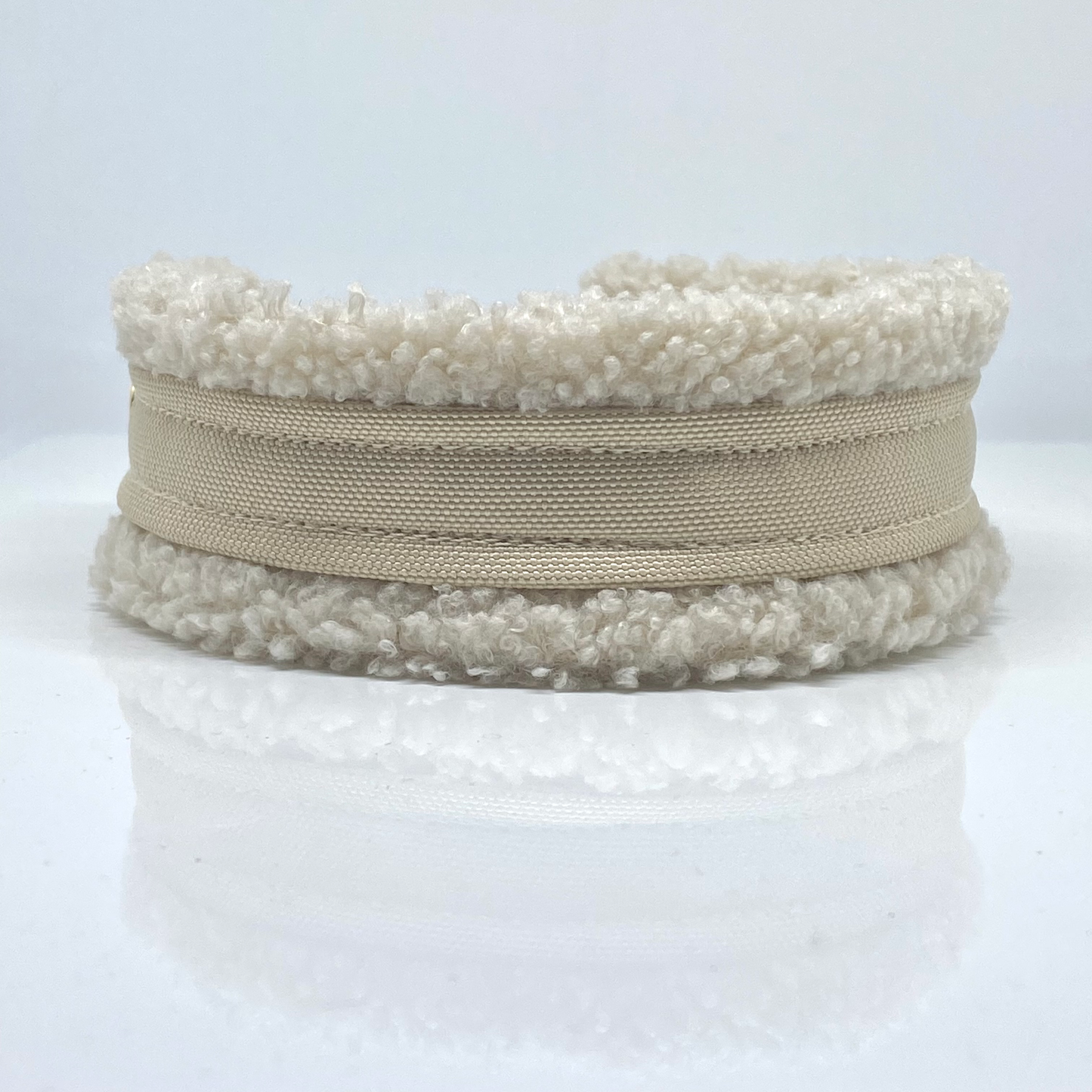 Unterlegtes Halsband CHAMPAGNER + Teddy LAMB – Ansicht 2
