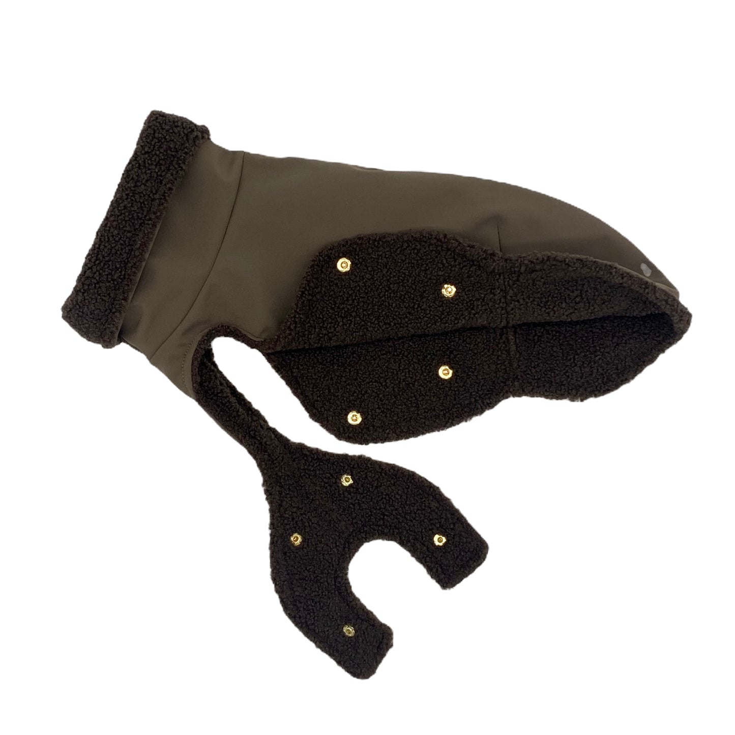 Iggy Hundemantel Softshell TAUPE + TeddyDARK MOCCA – Ansicht 2