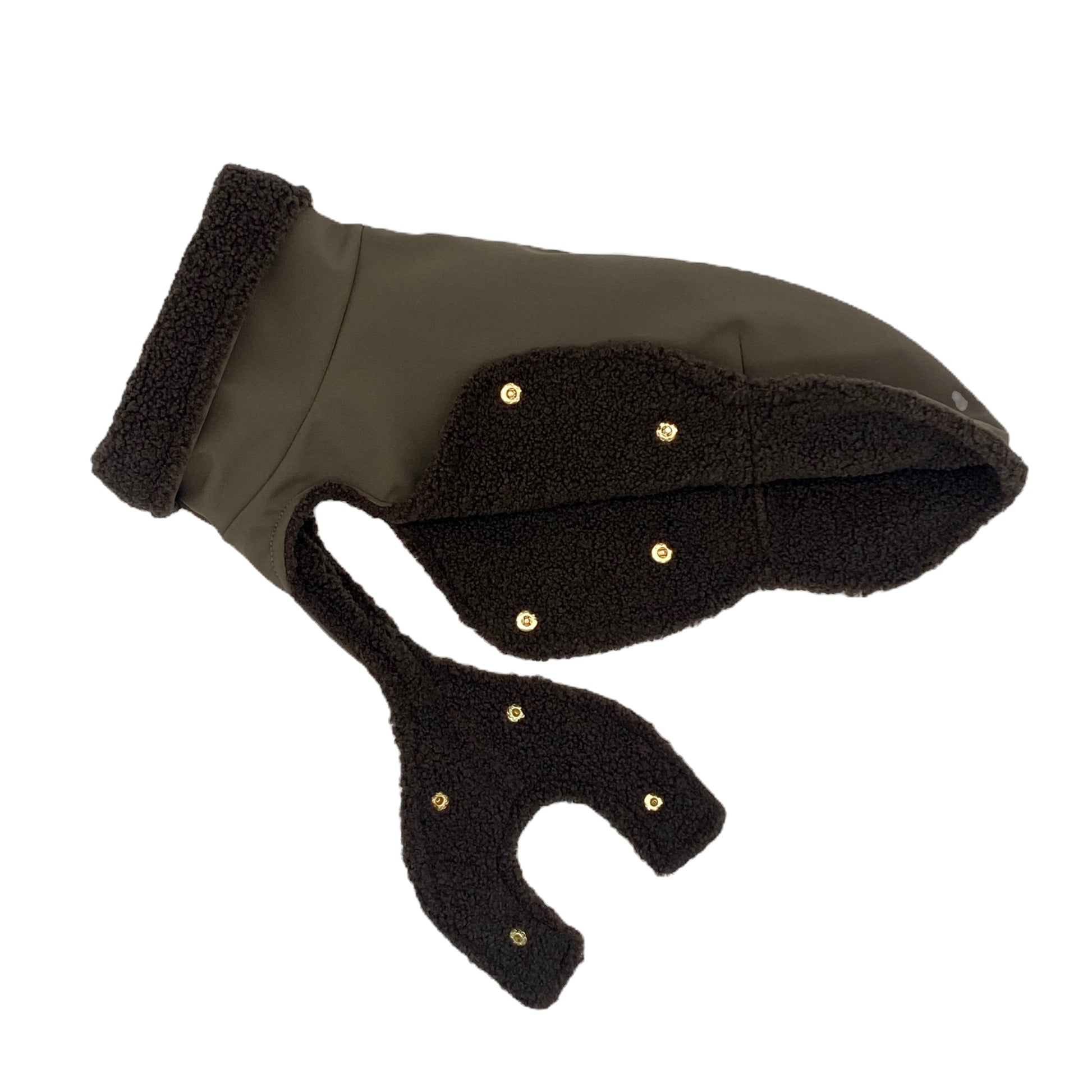Iggy Hundemantel Softshell TAUPE + TeddyDARK MOCCA – Ansicht 2