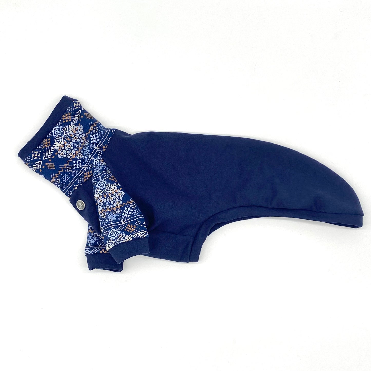Pullover Sweat MARINEBLAU mit WINTERMOSAIK blau