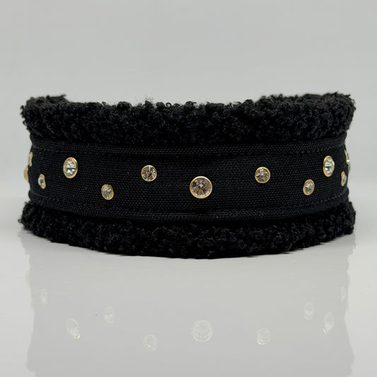 Unterlegtes Halsband BLACK + Teddy ONYX – Ansicht 1