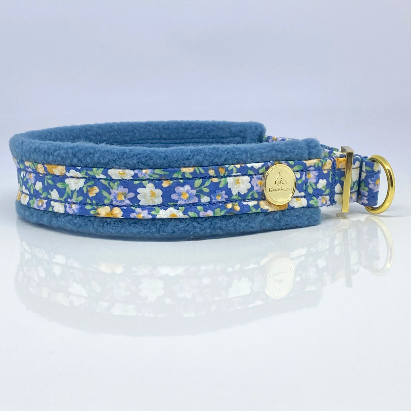 Unterlegtes Halsband VEILCHEN + Fleece CAPRIBLAU – Ansicht 2