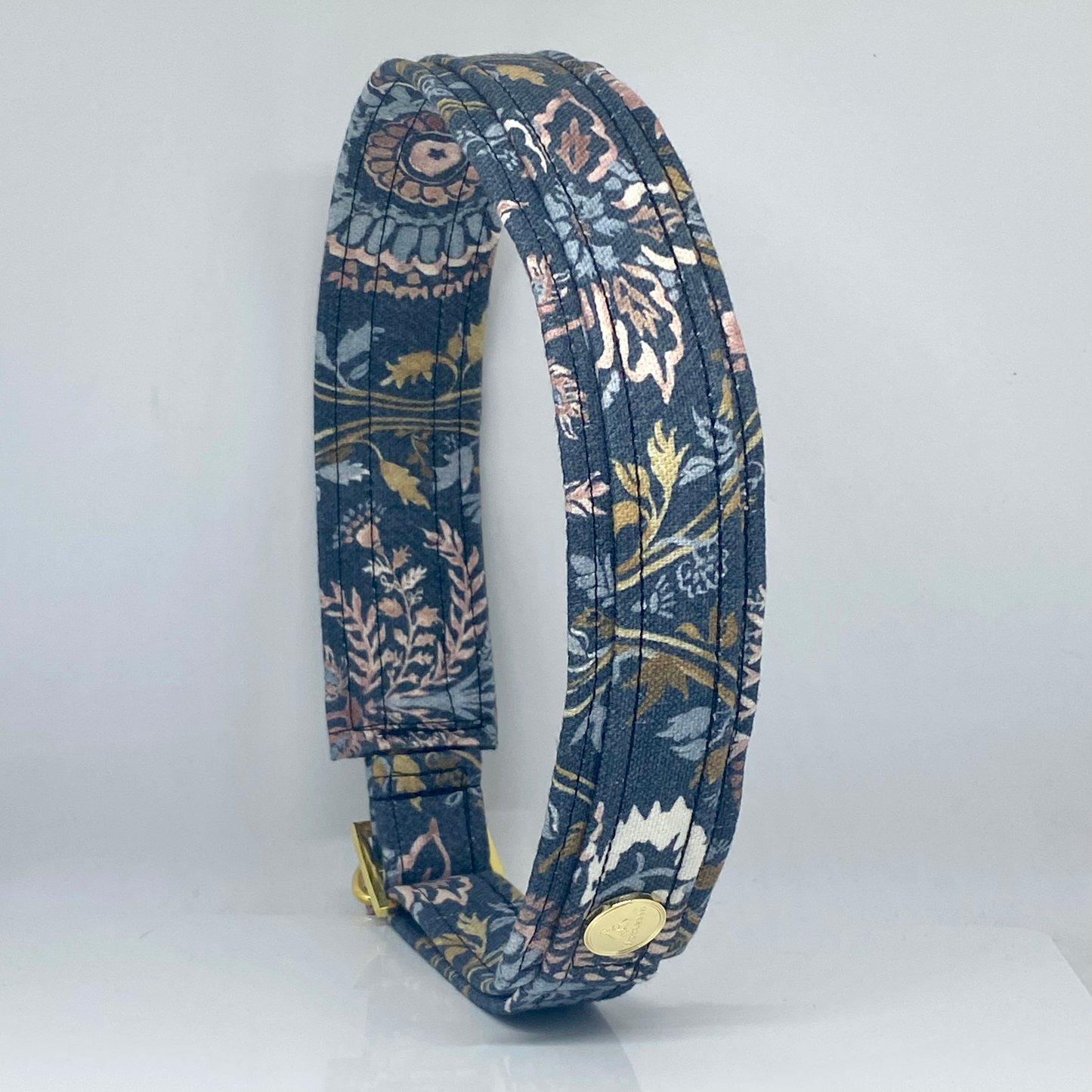 Unterlegtes Halsband BLUMENWIESE BLAU – Ansicht 4