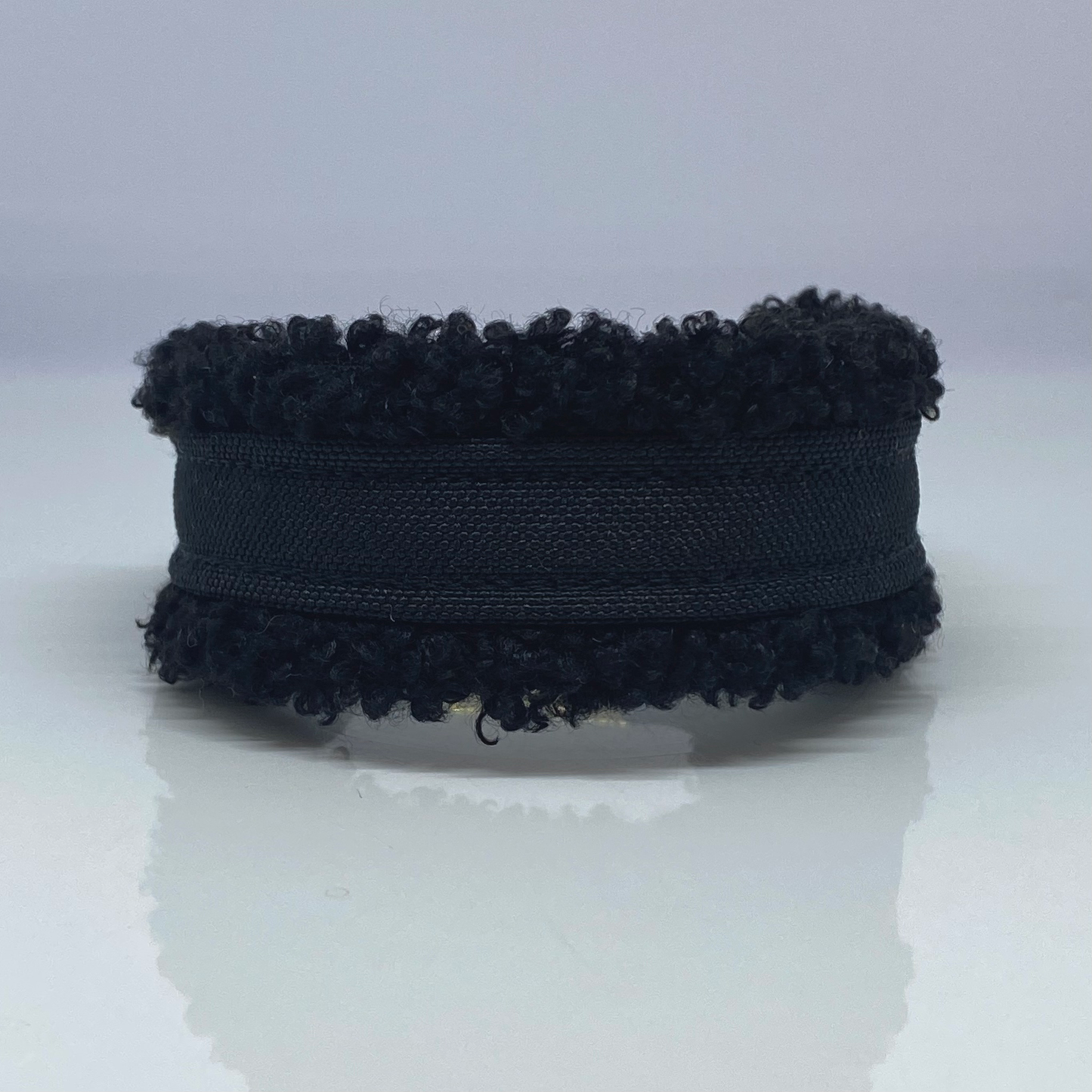 Unterlegtes Halsband BLACK + Teddy ONYX – Ansicht 2
