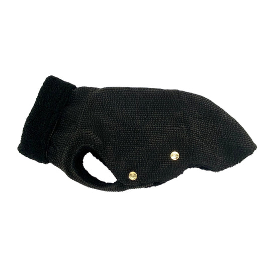 Iggy Hundemantel Cord MIDNIGHT +Teddy ONYX – Ansicht 1