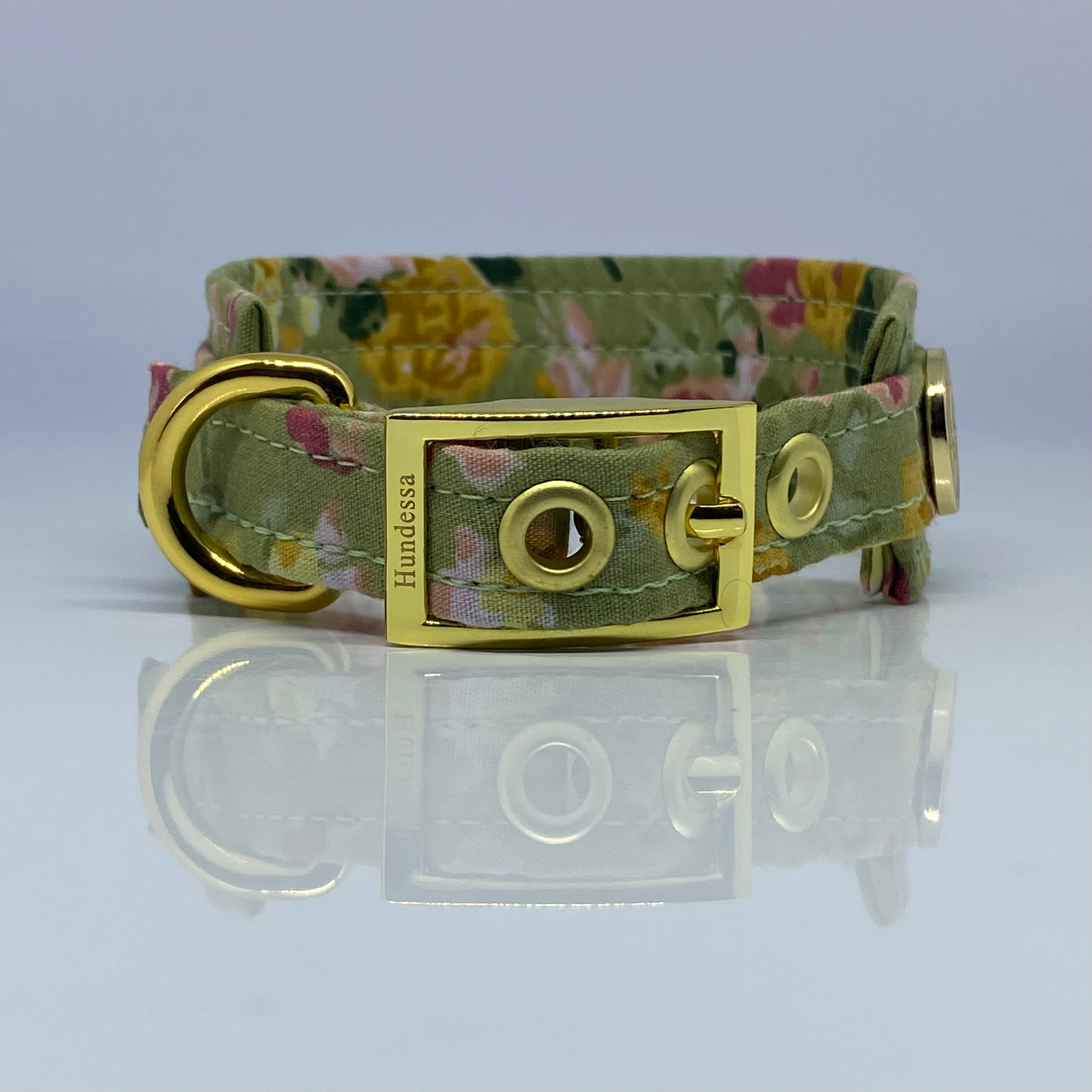 Unterlegtes Halsband STREUBLUMEN LINDGRÜN – Ansicht 3
