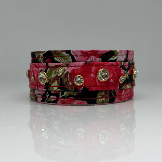 Unterlegtes Halsband RASPBERRY ROSES – Ansicht 1