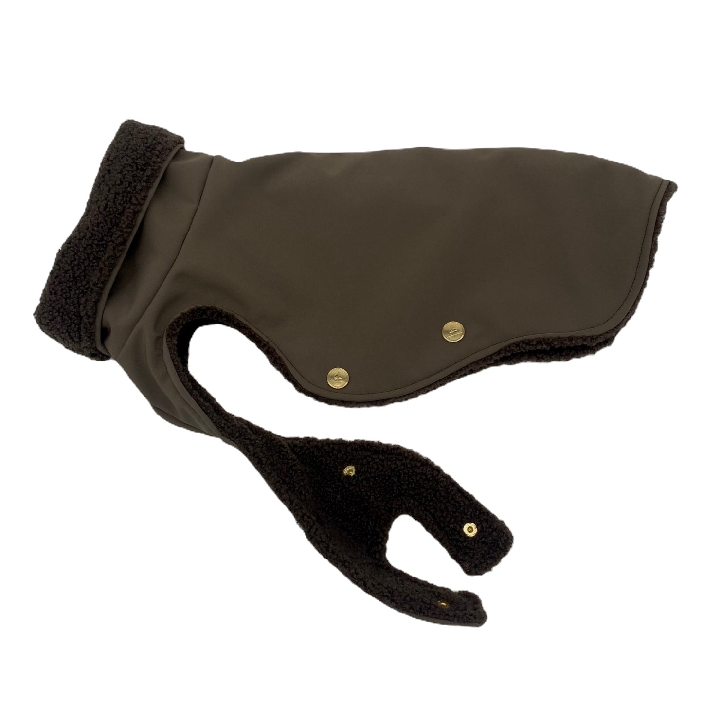 Hundemantel Softshell TAUPE + Teddy DARK MOCCA – Ansicht 2