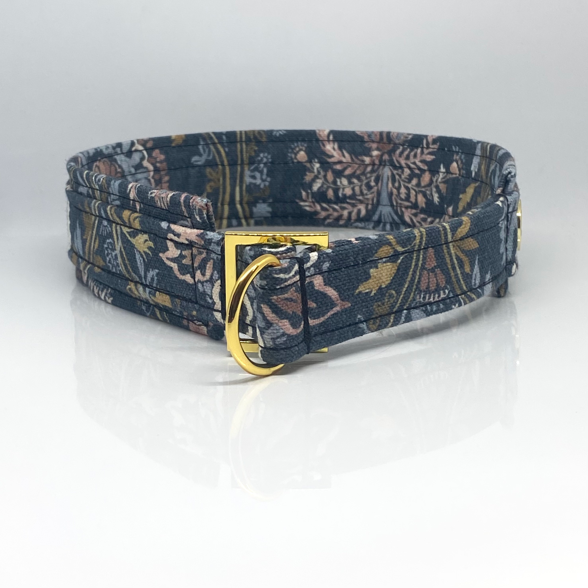 Unterlegtes Halsband BLUMENWIESE BLAU – Ansicht 3