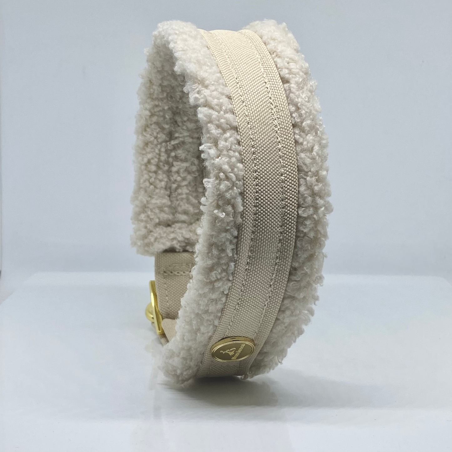 Unterlegtes Halsband CHAMPAGNER + Teddy LAMB – Ansicht 5