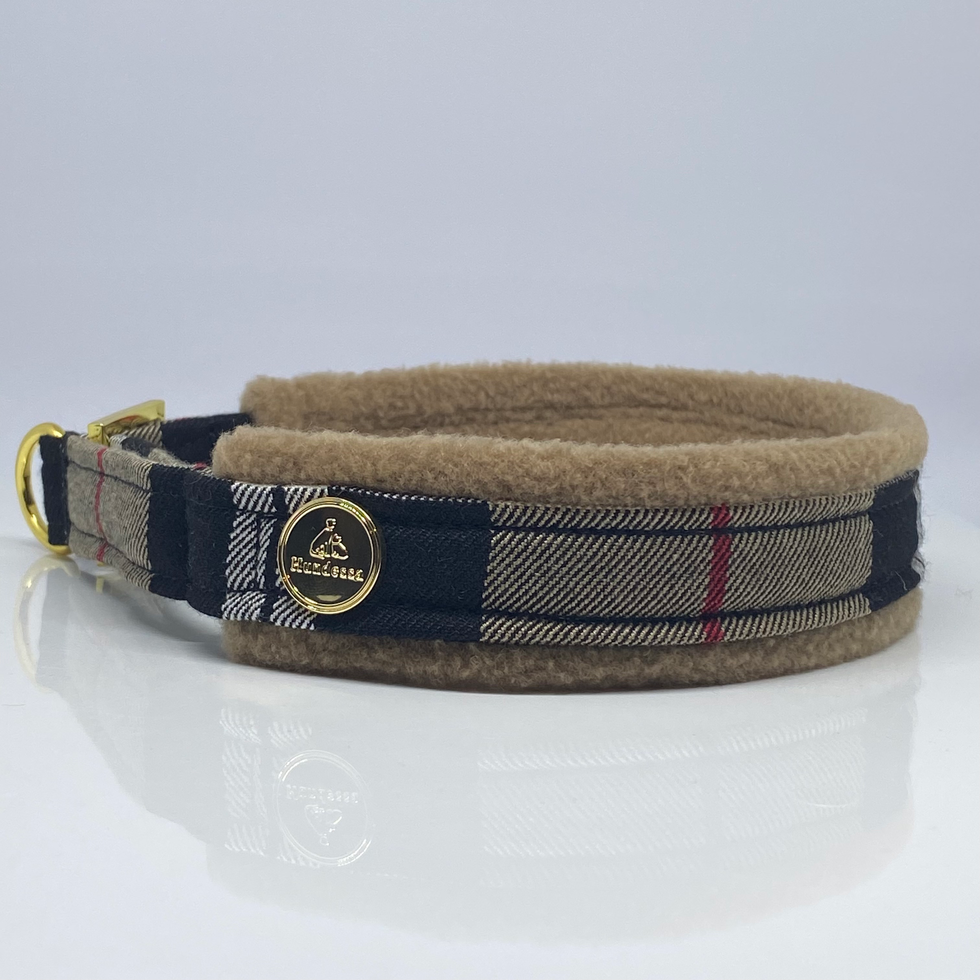 Unterlegtes Halsband KARO + Fleece TOFFEE – Ansicht 2