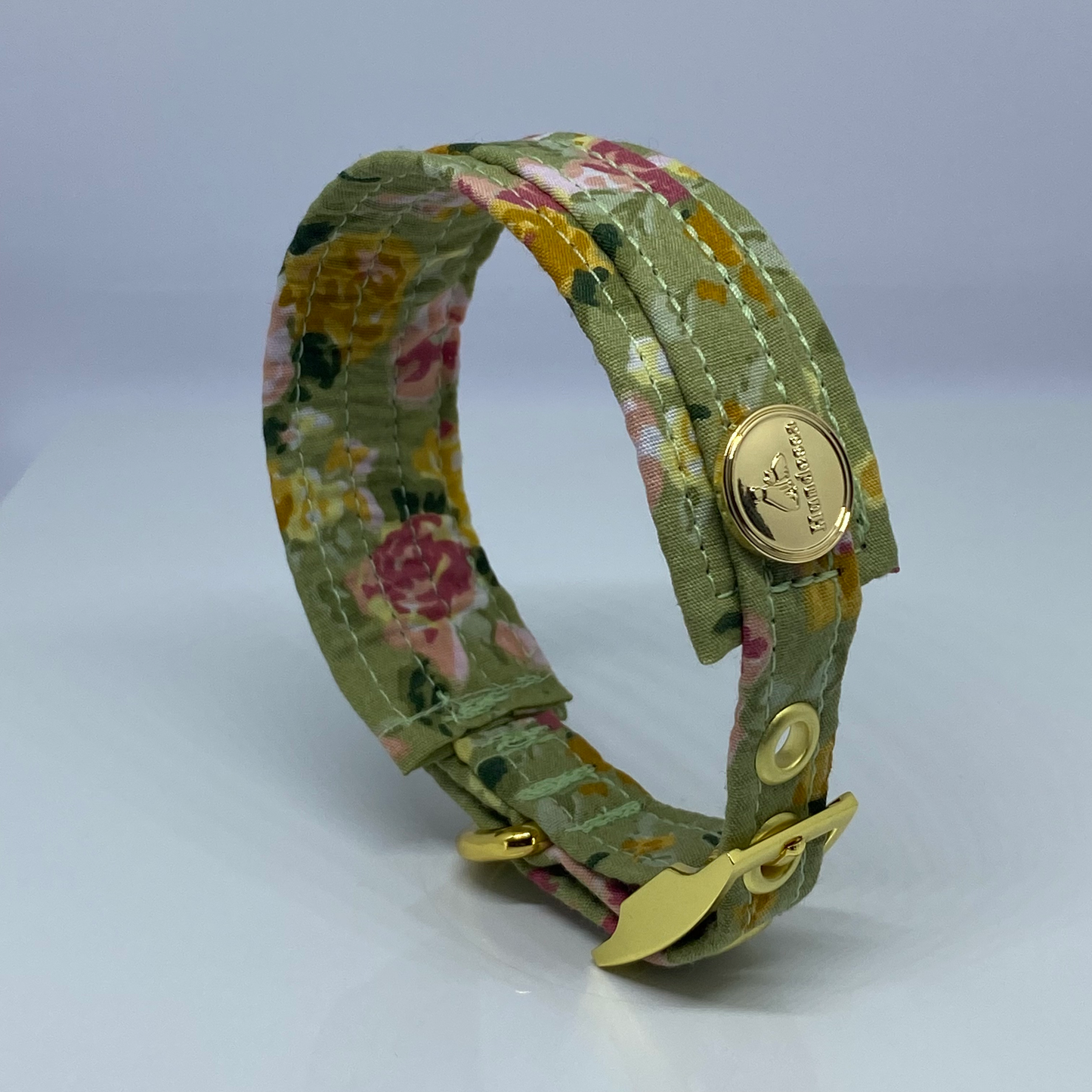 Unterlegtes Halsband STREUBLUMEN LINDGRÜN – Ansicht 4