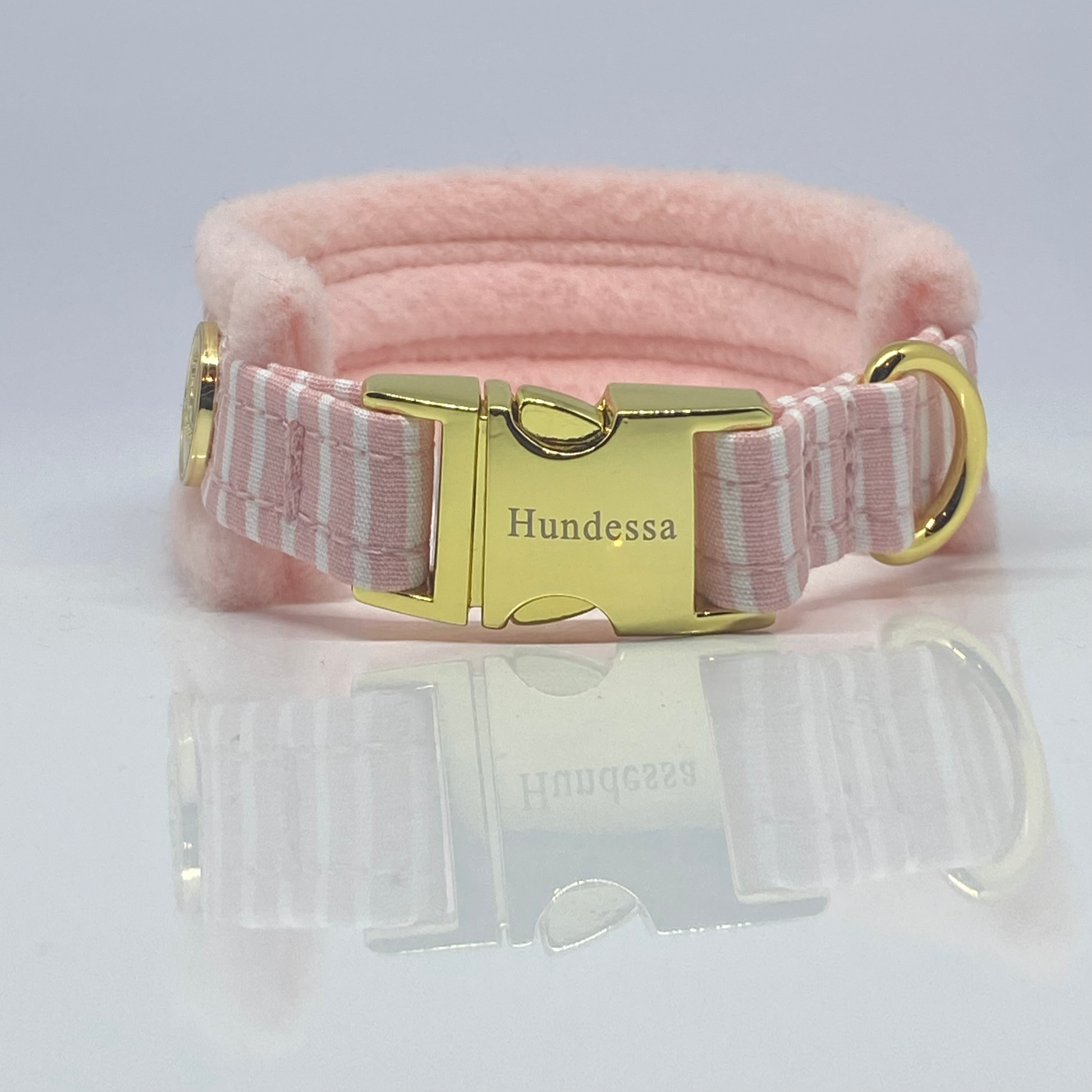 Unterlegtes Halsband MARITIM ROSA + Fleece BABYROSA – Ansicht 3