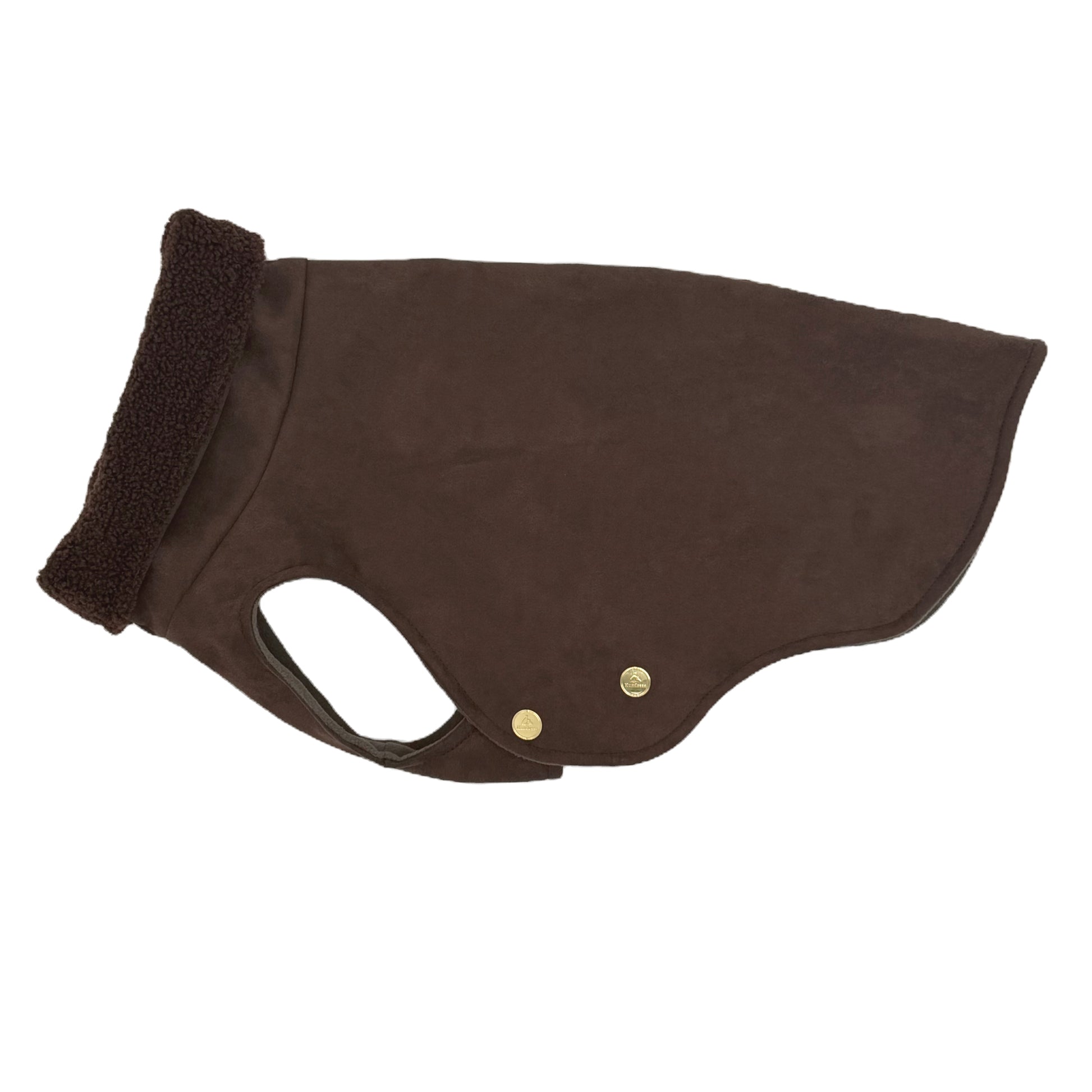 Hundemantel Velours CHESTNUT + Teddy DARK MOCCA – Ansicht 1
