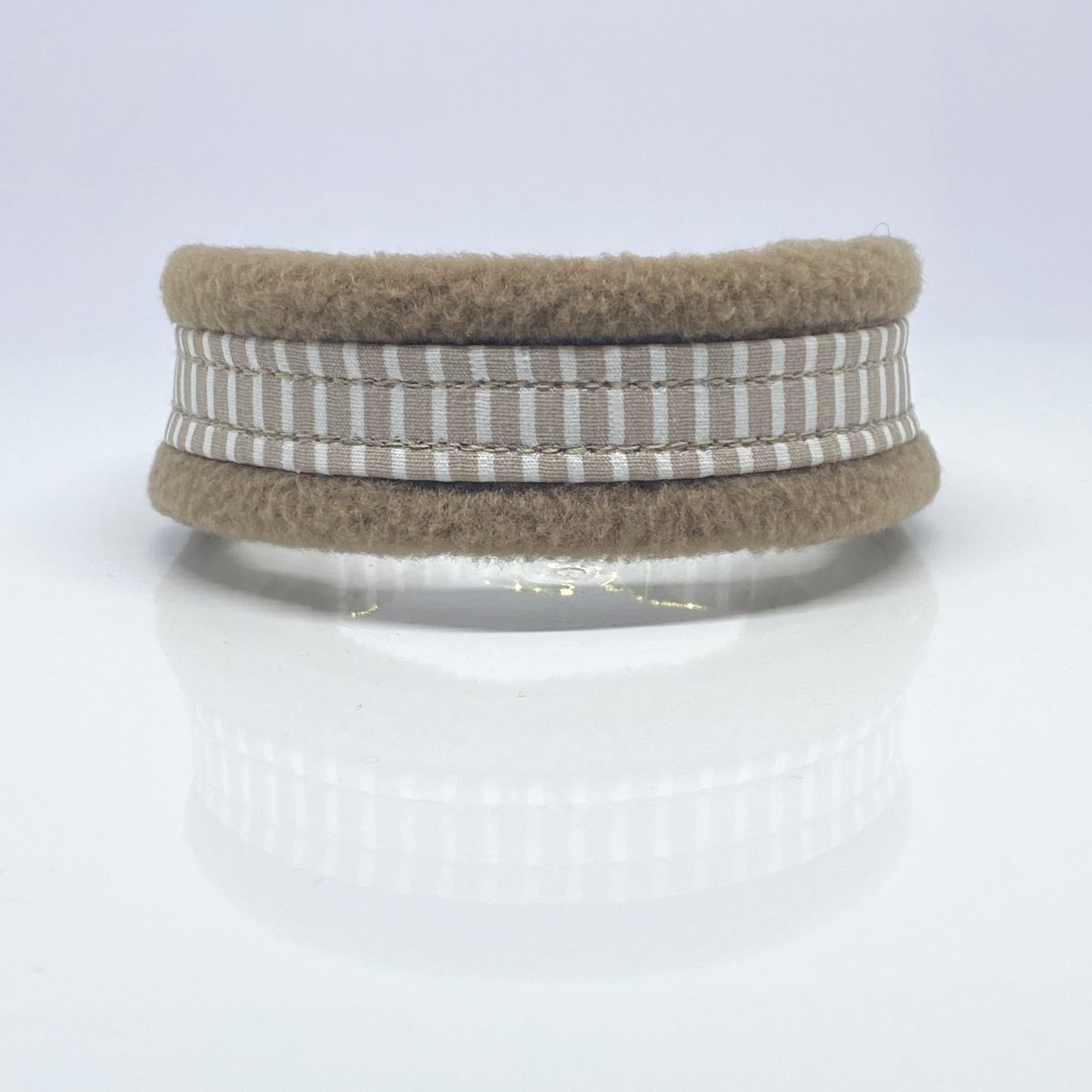 Unterlegtes Halsband MARITIM TAUPE + Fleece TOFFEE – Ansicht 1