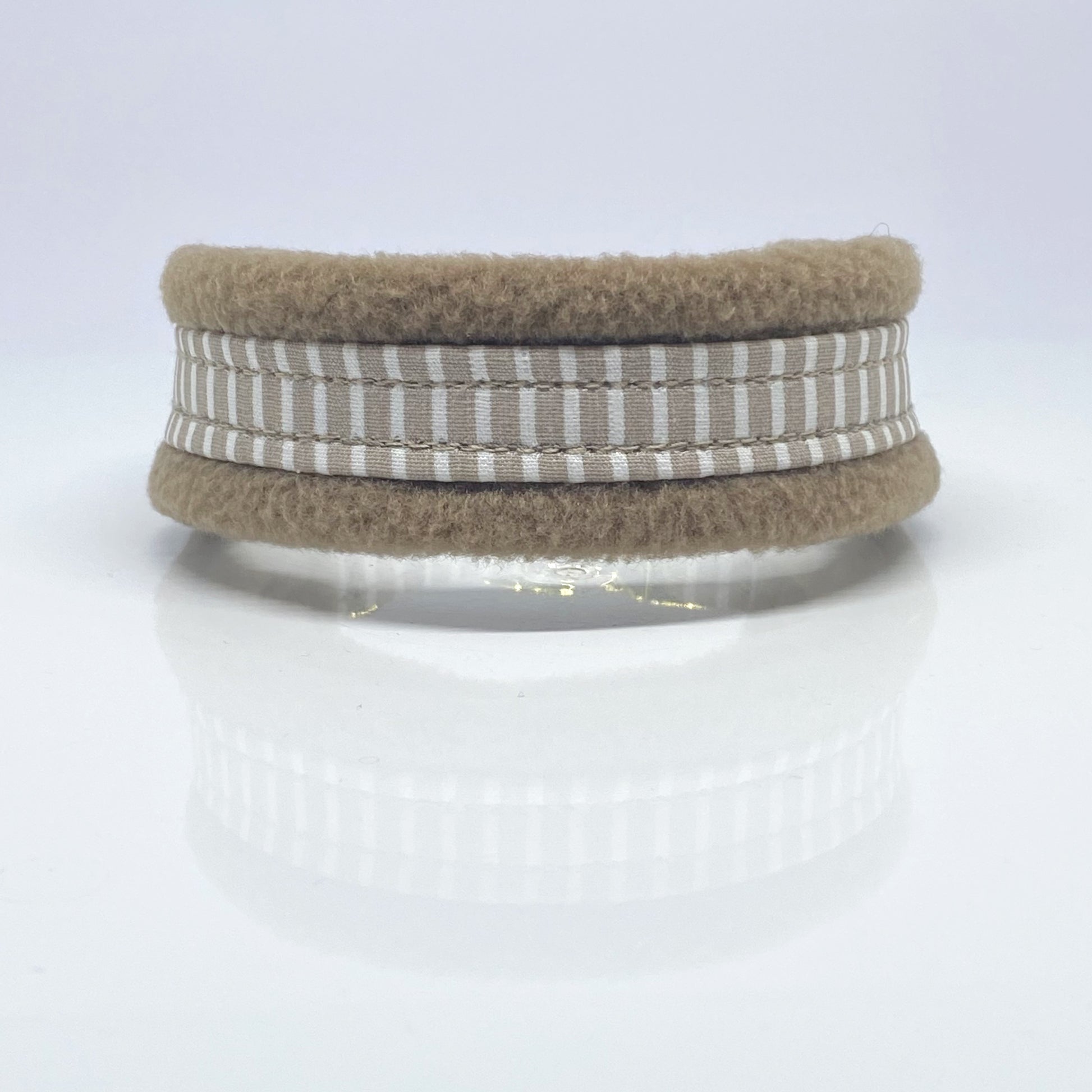 Unterlegtes Halsband MARITIM TAUPE + Fleece TOFFEE – Ansicht 1