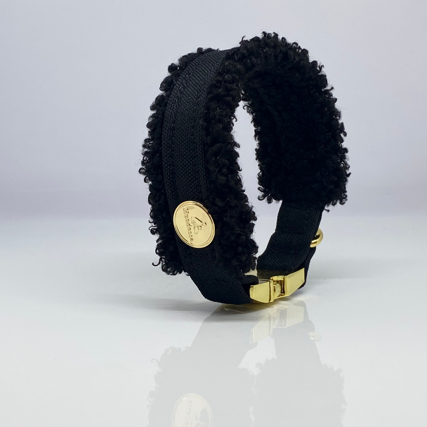 Unterlegtes Halsband BLACK + Teddy ONYX – Ansicht 5