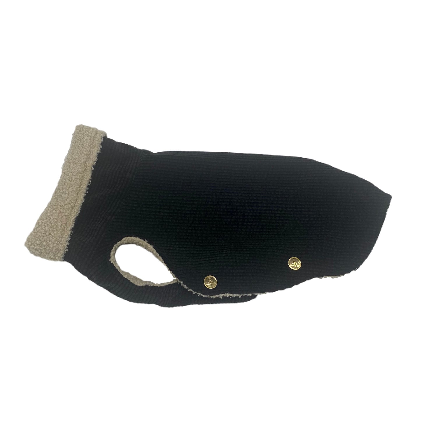 Hundemantel Cord MIDNIGHT + Teddy LAMB – Ansicht 1