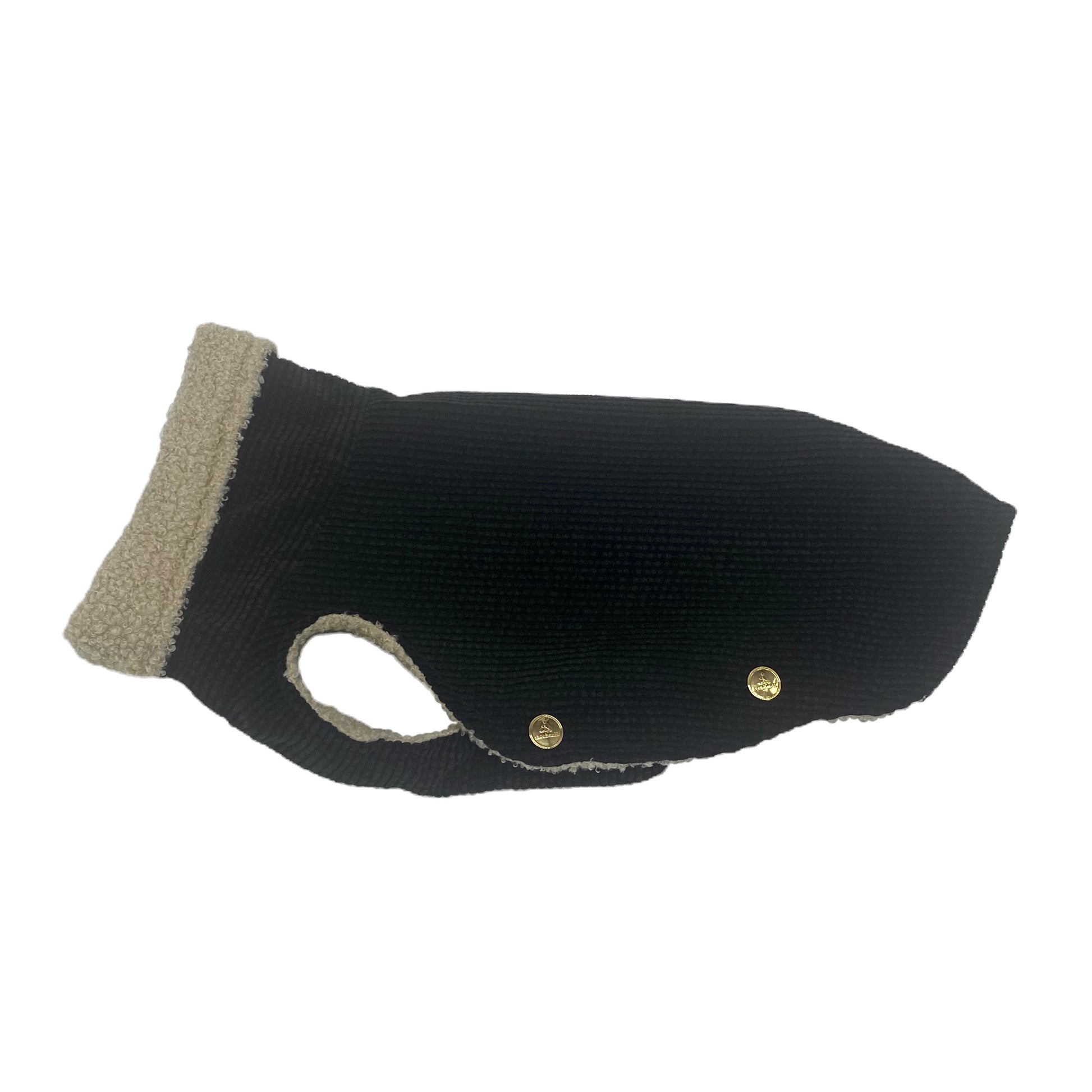 Hundemantel Cord MIDNIGHT + Teddy LAMB – Ansicht 1