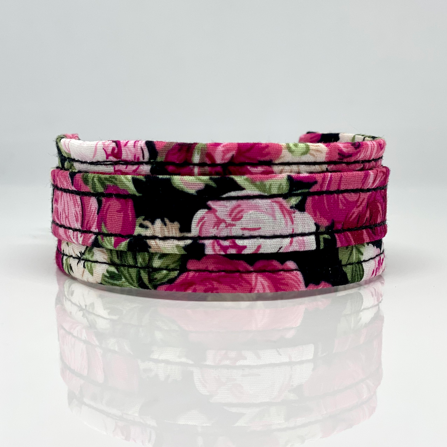 Unterlegtes Halsband PINK ROSES – Ansicht 1